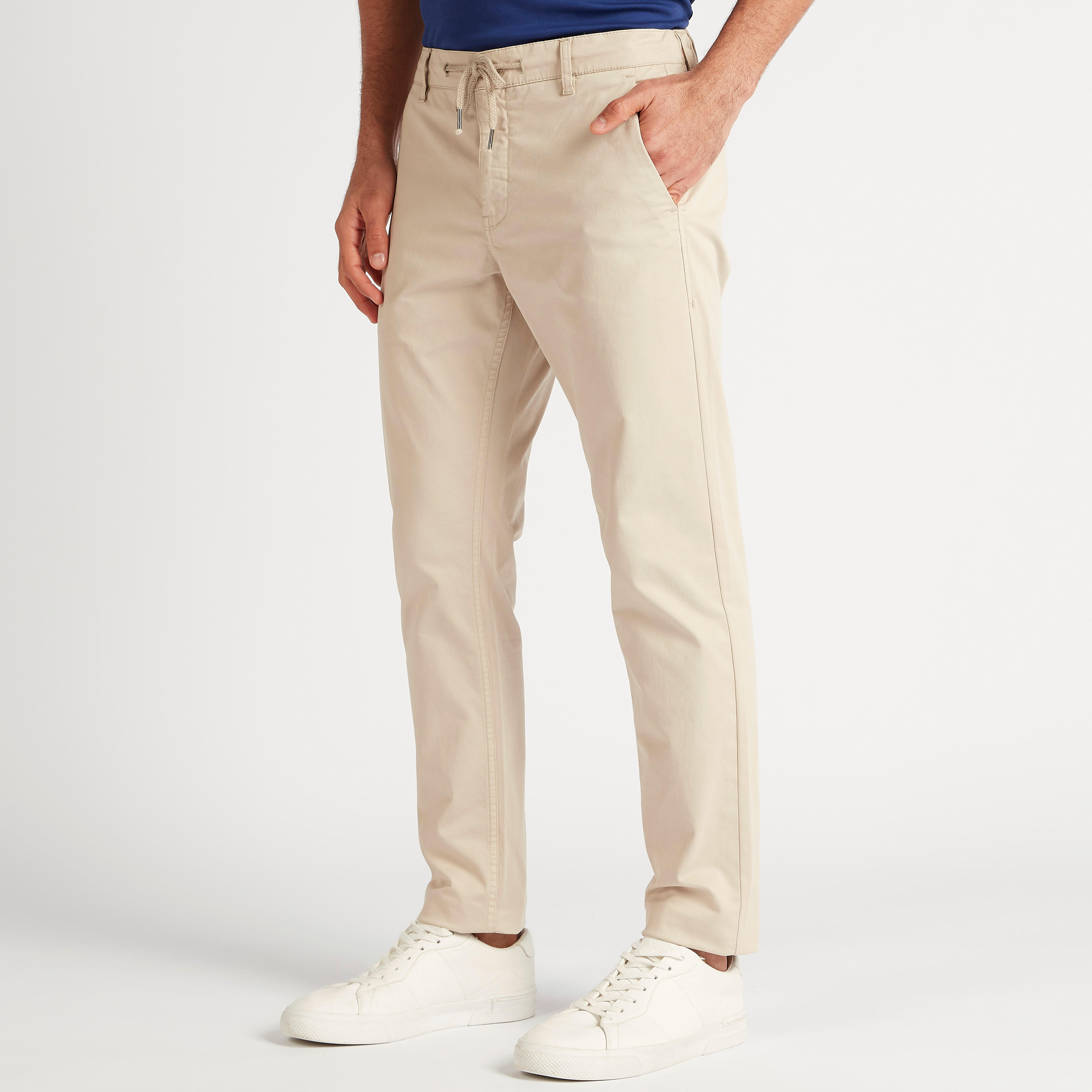 Solid Full Length Chinos with Drawstring and Pockets-men-clothing-bottoms-trousersandchinos-chinos-image-1