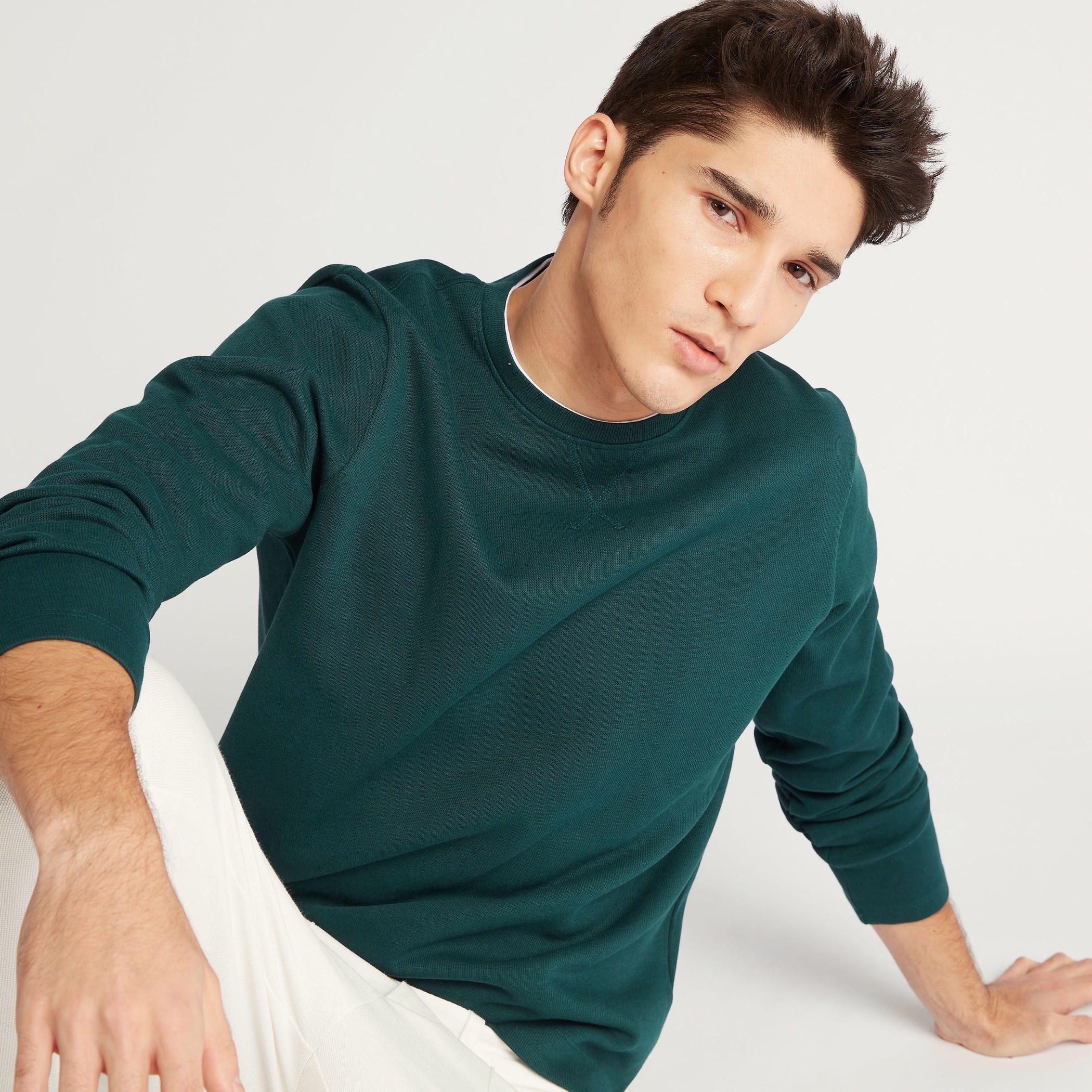 سويت شيرت بارز الملمس بياقة ضيّقة وأكمام طويلة-men-winterwear-hoodiesandsweatshirts-image-5