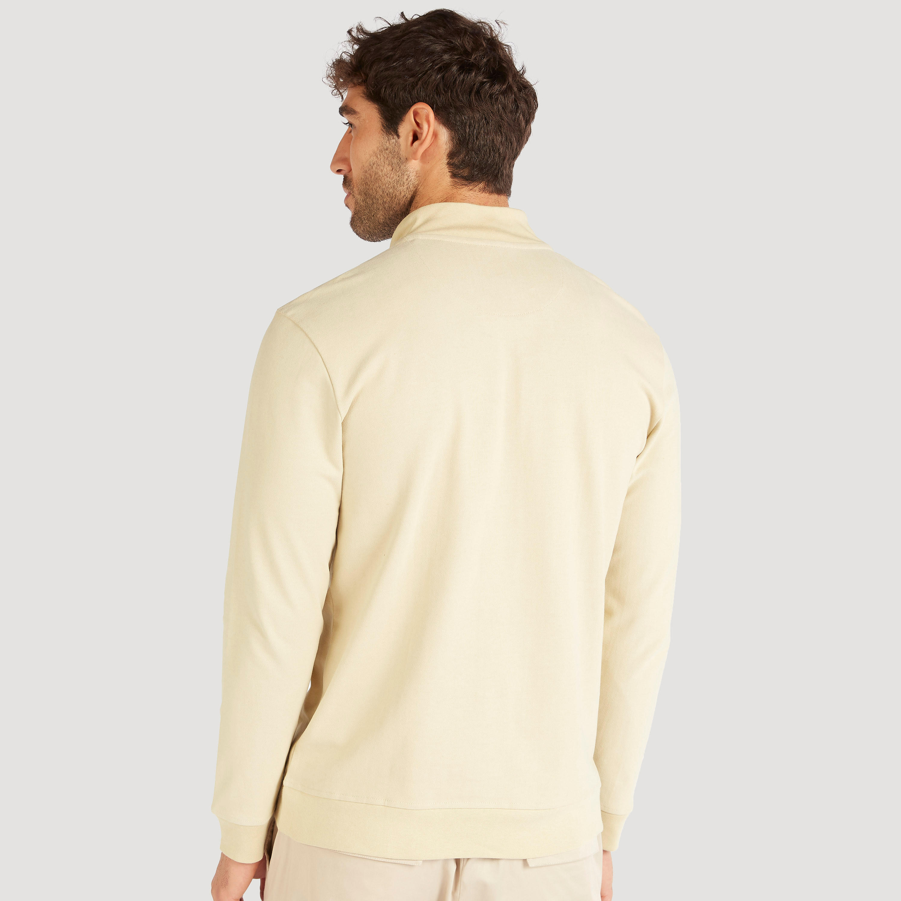 Solid High Neck Sweatshirt with Zip Closure and Long Sleeves-men-winterwear-hoodiesandsweatshirts-image-4