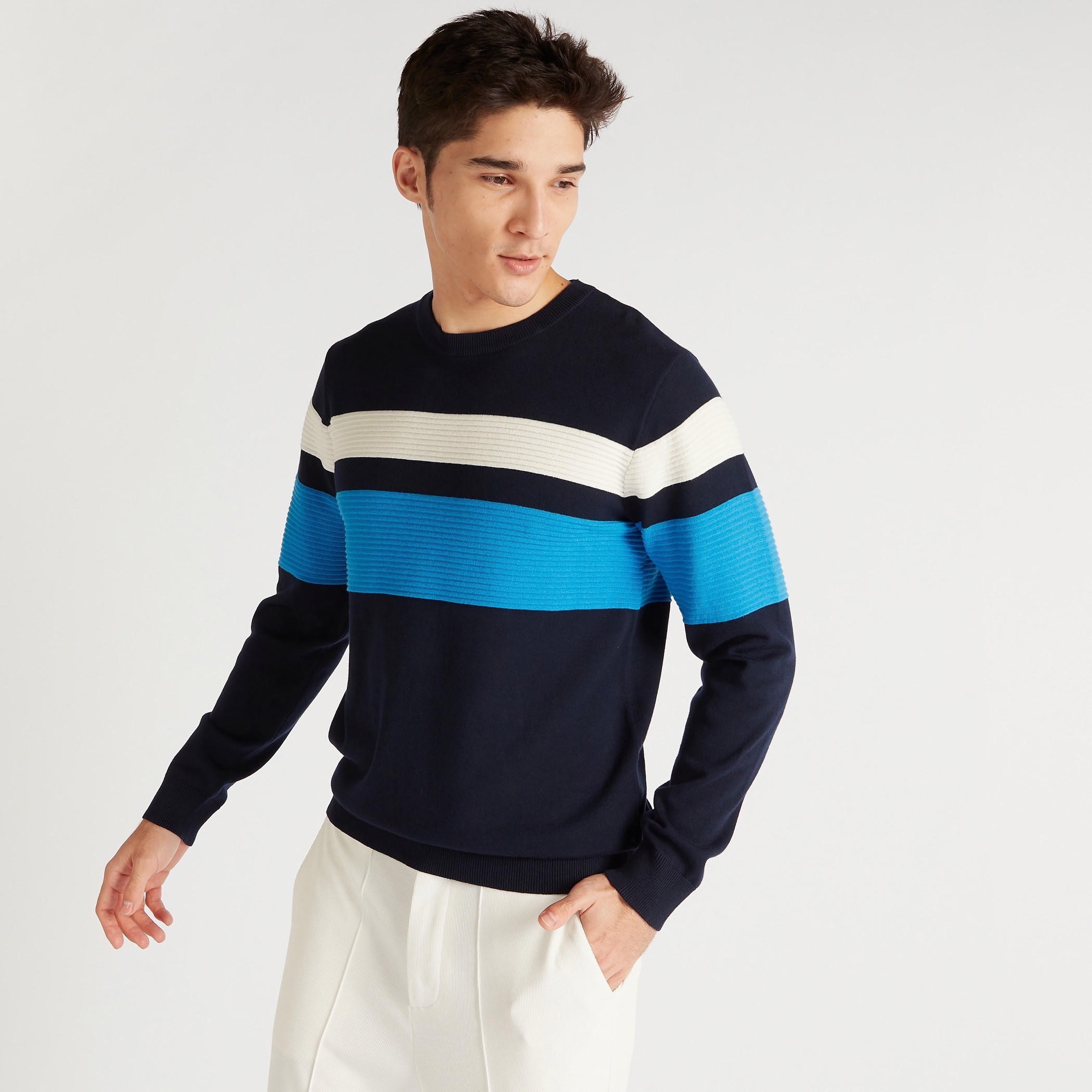 Crew Neck Sweatshirt with Long Sleeves-men-clothing-sweatersandpullovers-image-1