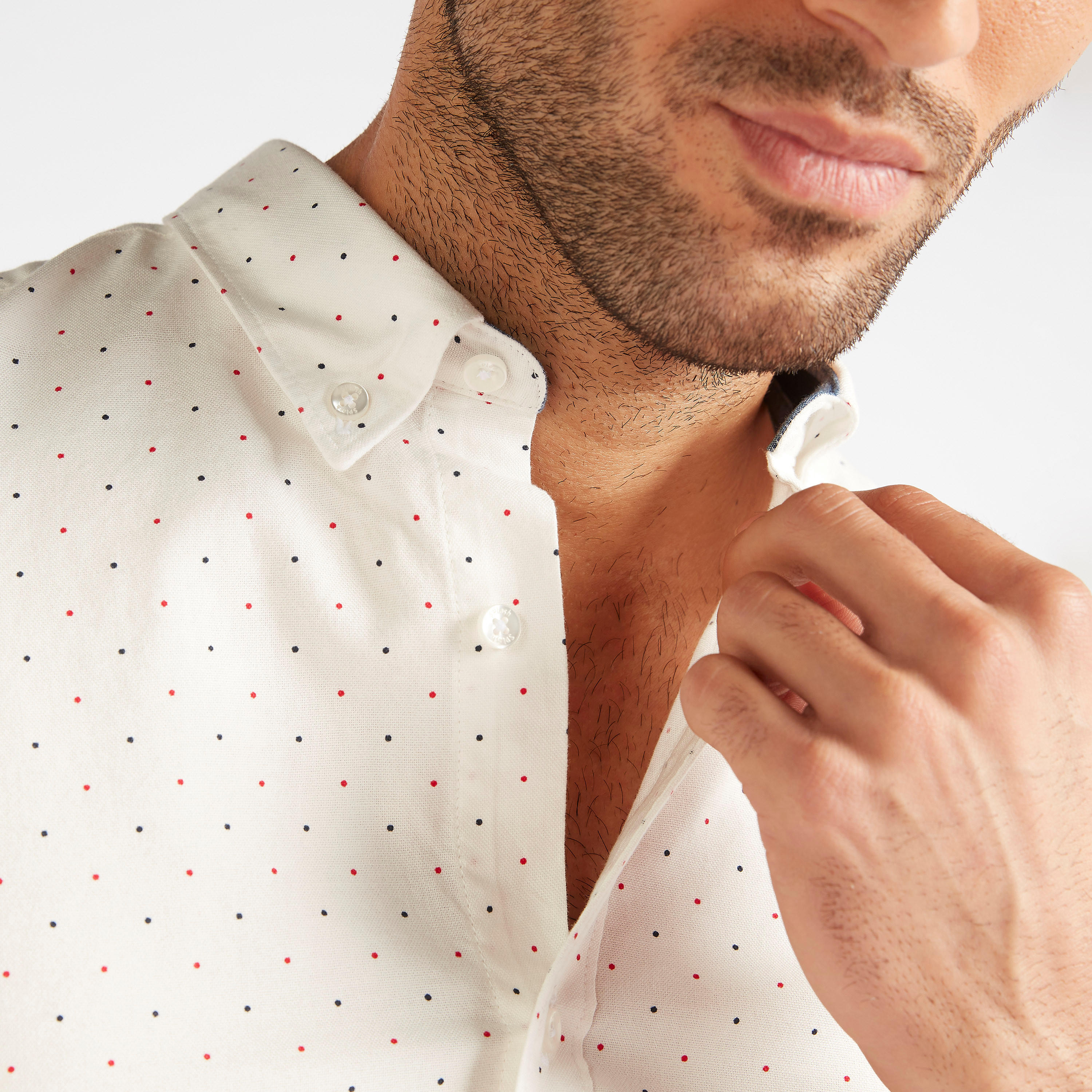 Printed Oxford Shirt with Long Sleeves-men-clothing-shirts-image-3