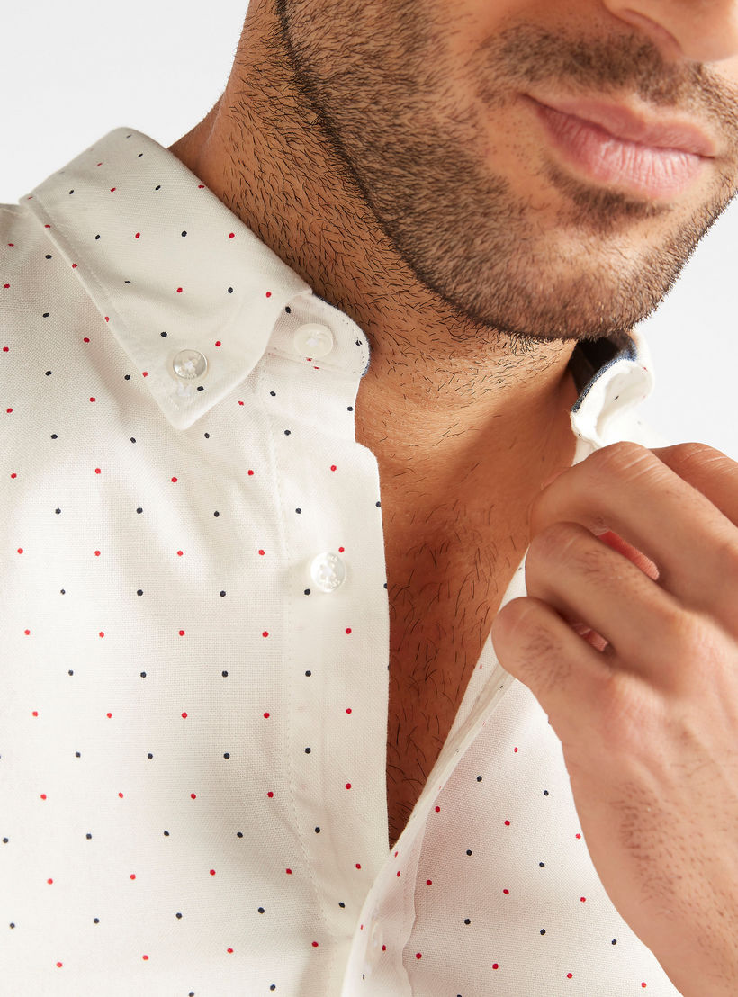 Printed Oxford Shirt with Long Sleeves-men-clothing-shirts-image-3