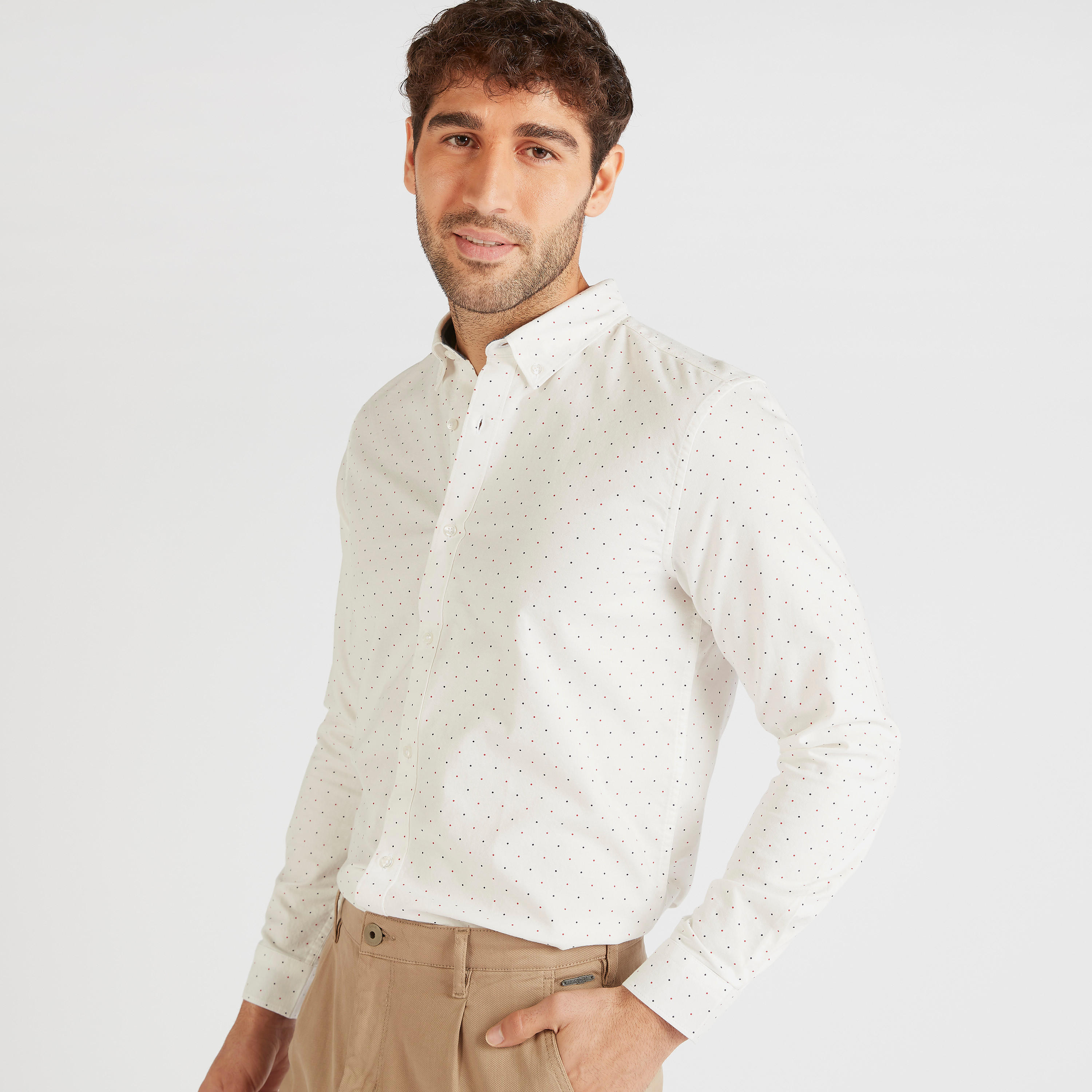 Printed Oxford Shirt with Long Sleeves-men-clothing-shirts-image-5
