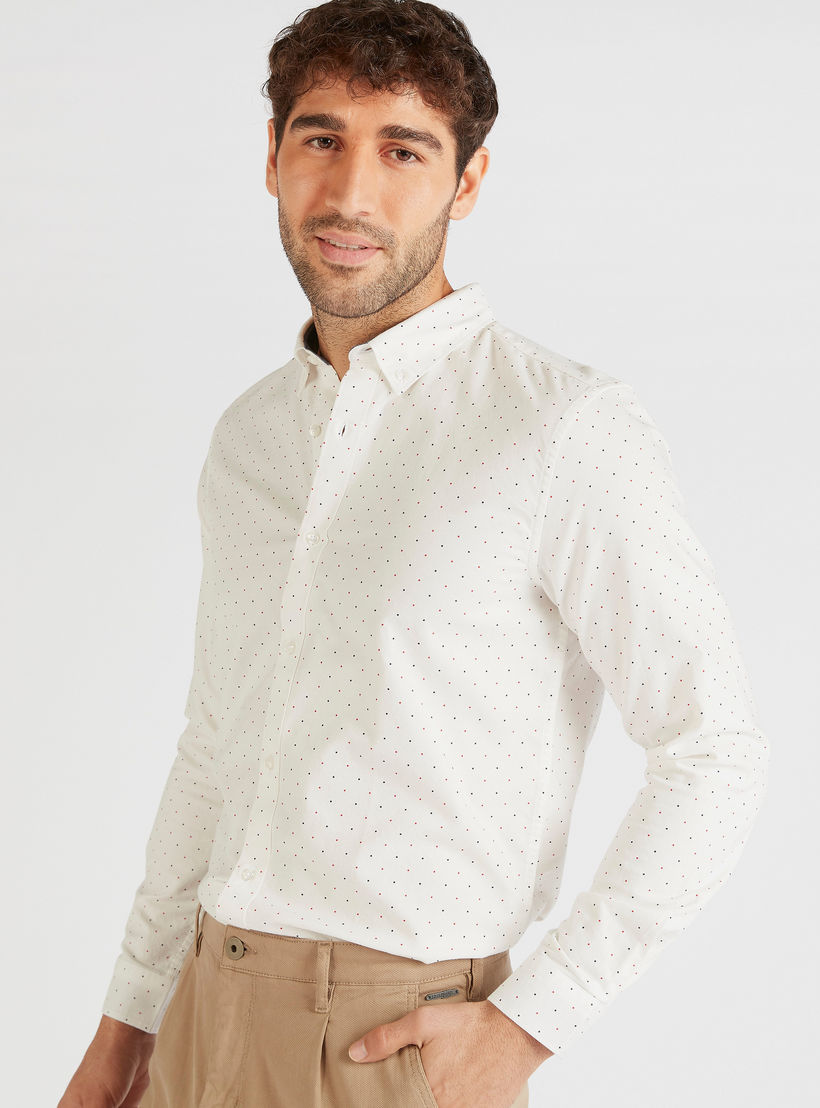 Printed Oxford Shirt with Long Sleeves-men-clothing-shirts-image-5