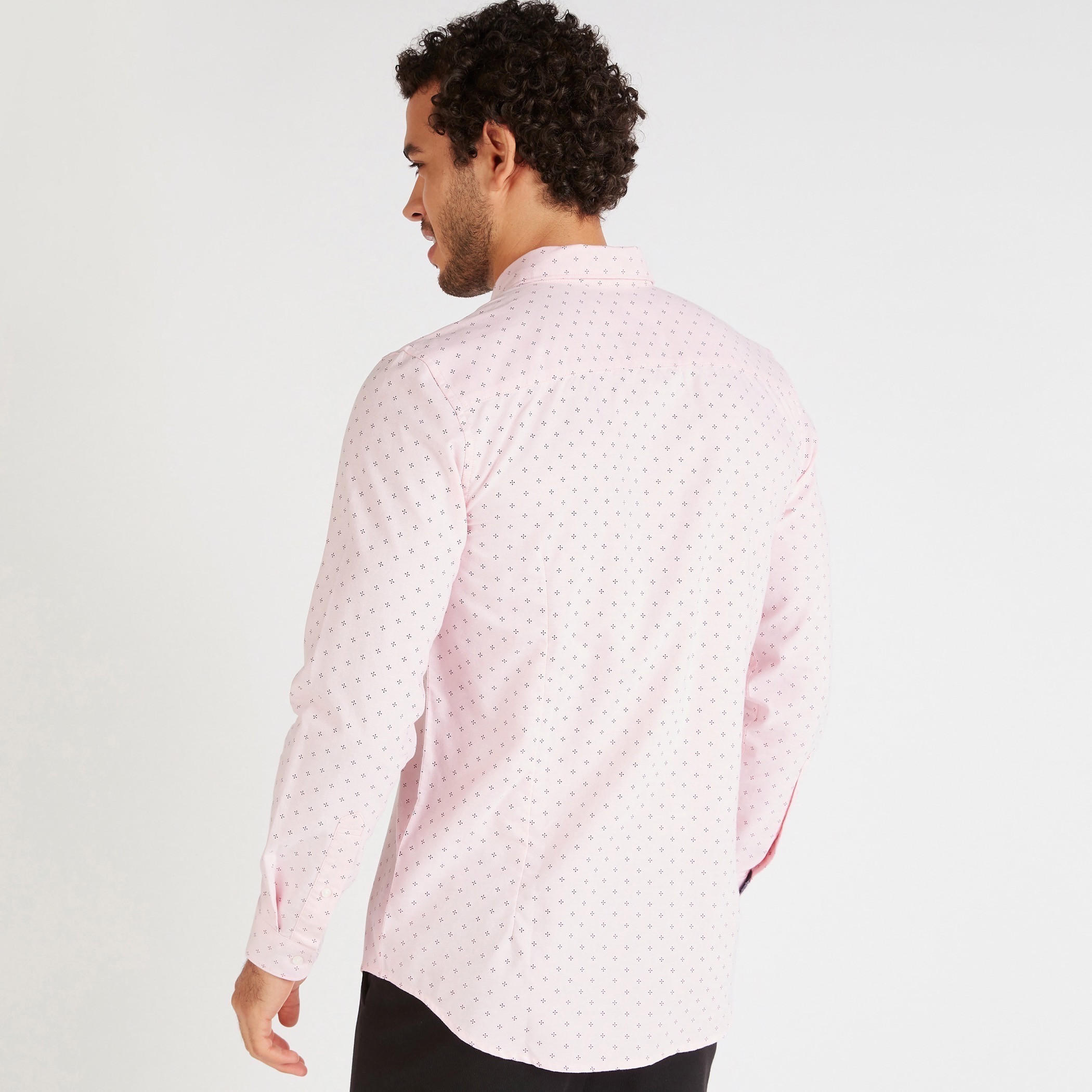 All-Over Print Button Down Oxford Shirt with Long Sleeves-men-clothing-shirts-image-4