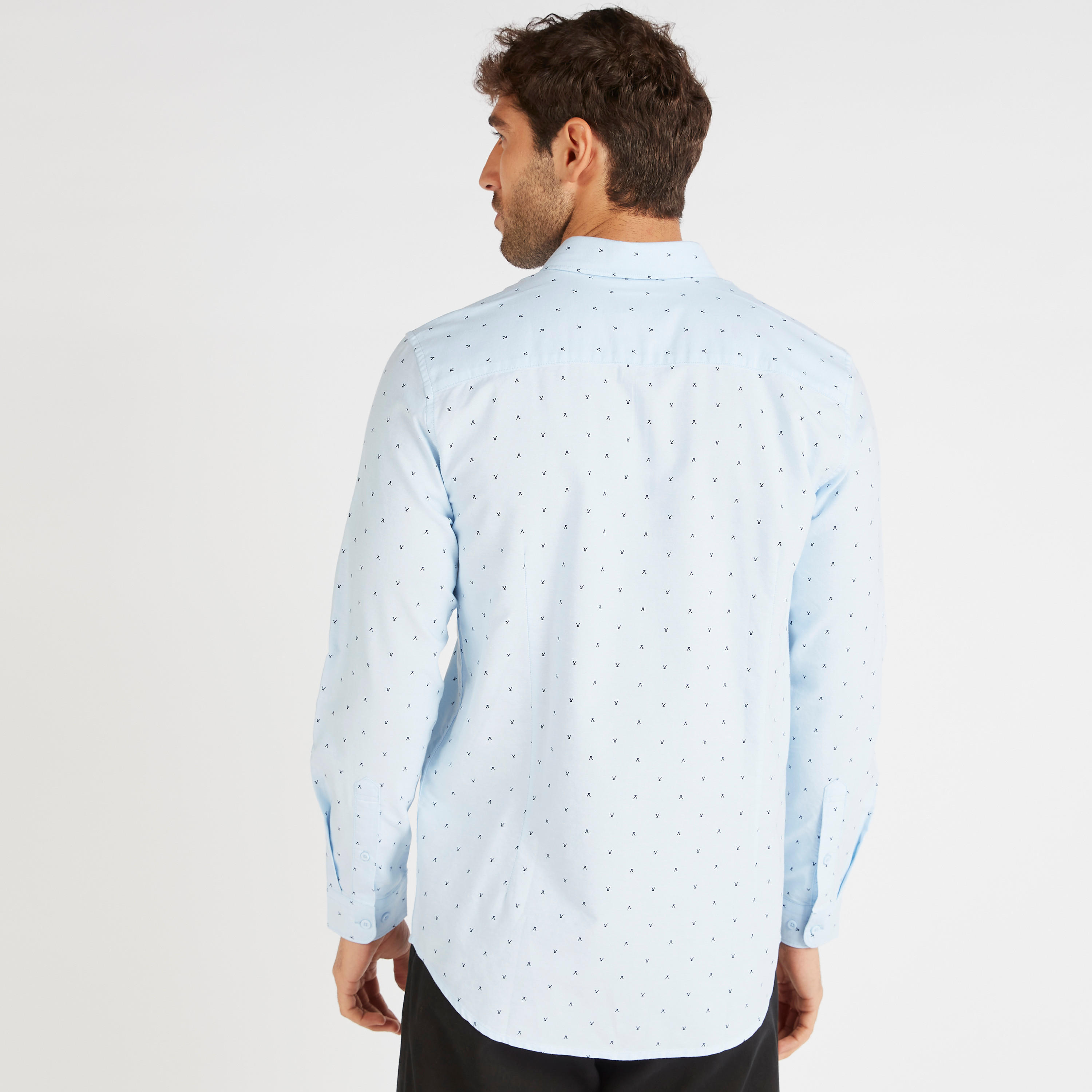Printed Oxford Shirt with Long Sleeves-men-clothing-shirts-image-4