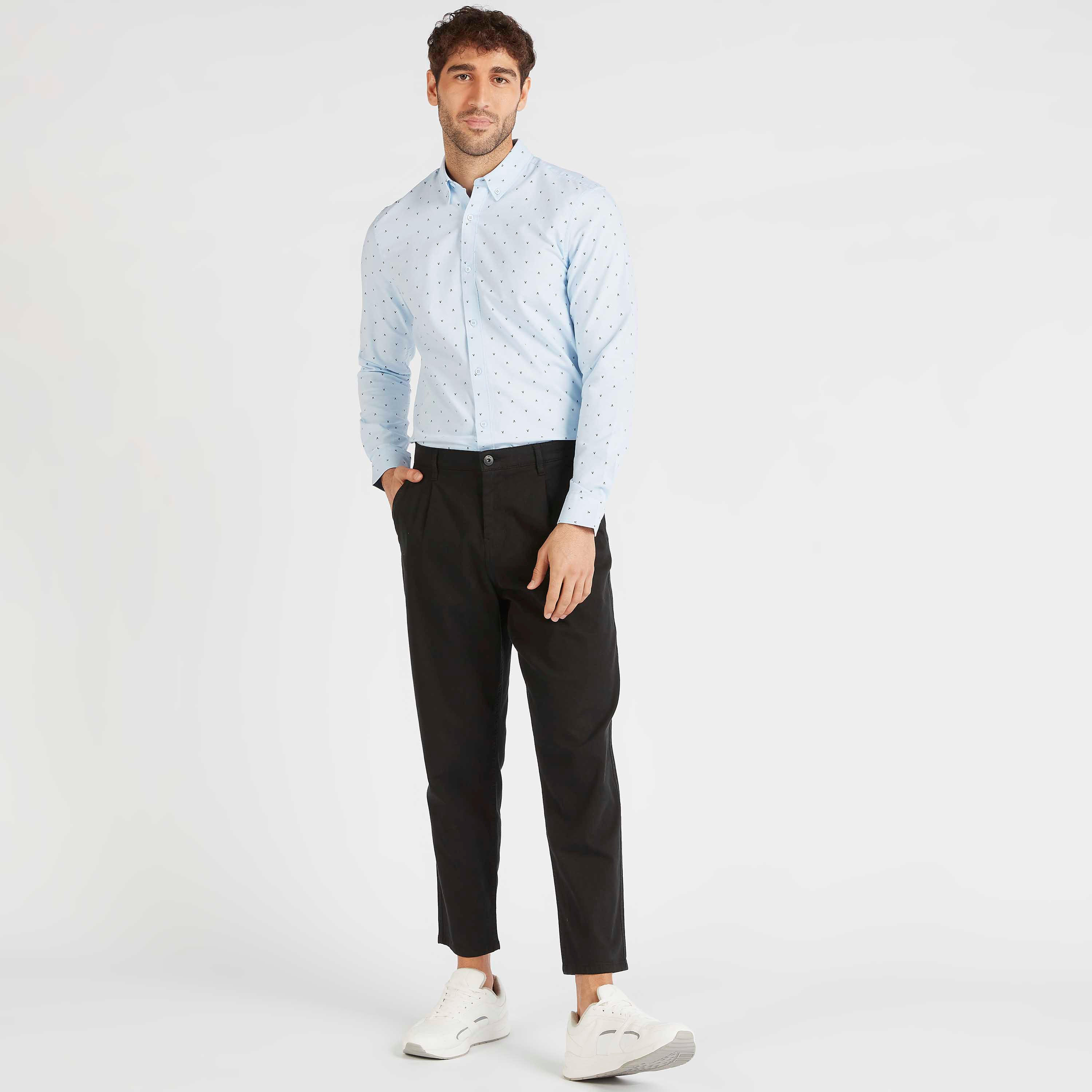 Printed Oxford Shirt with Long Sleeves-men-clothing-shirts-image-5