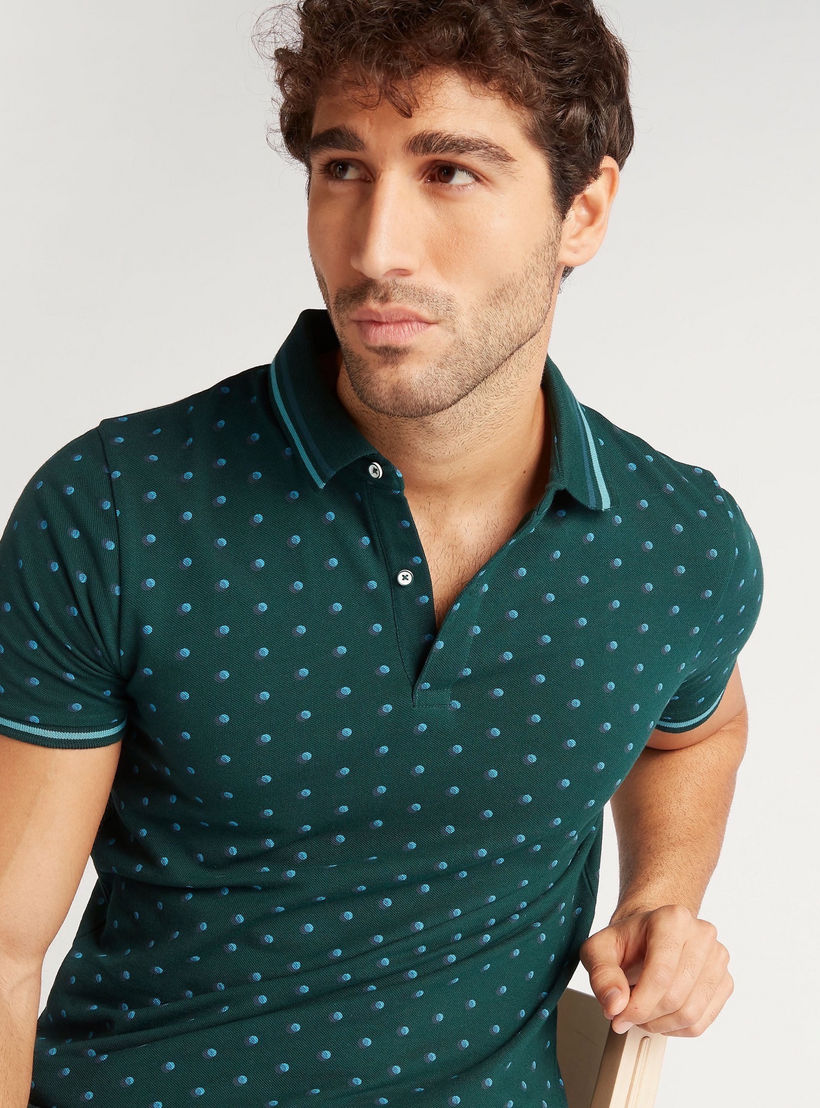Printed Polo T-shirt with Short Sleeves-men-clothing-tshirtsandpolos-polos-image-3