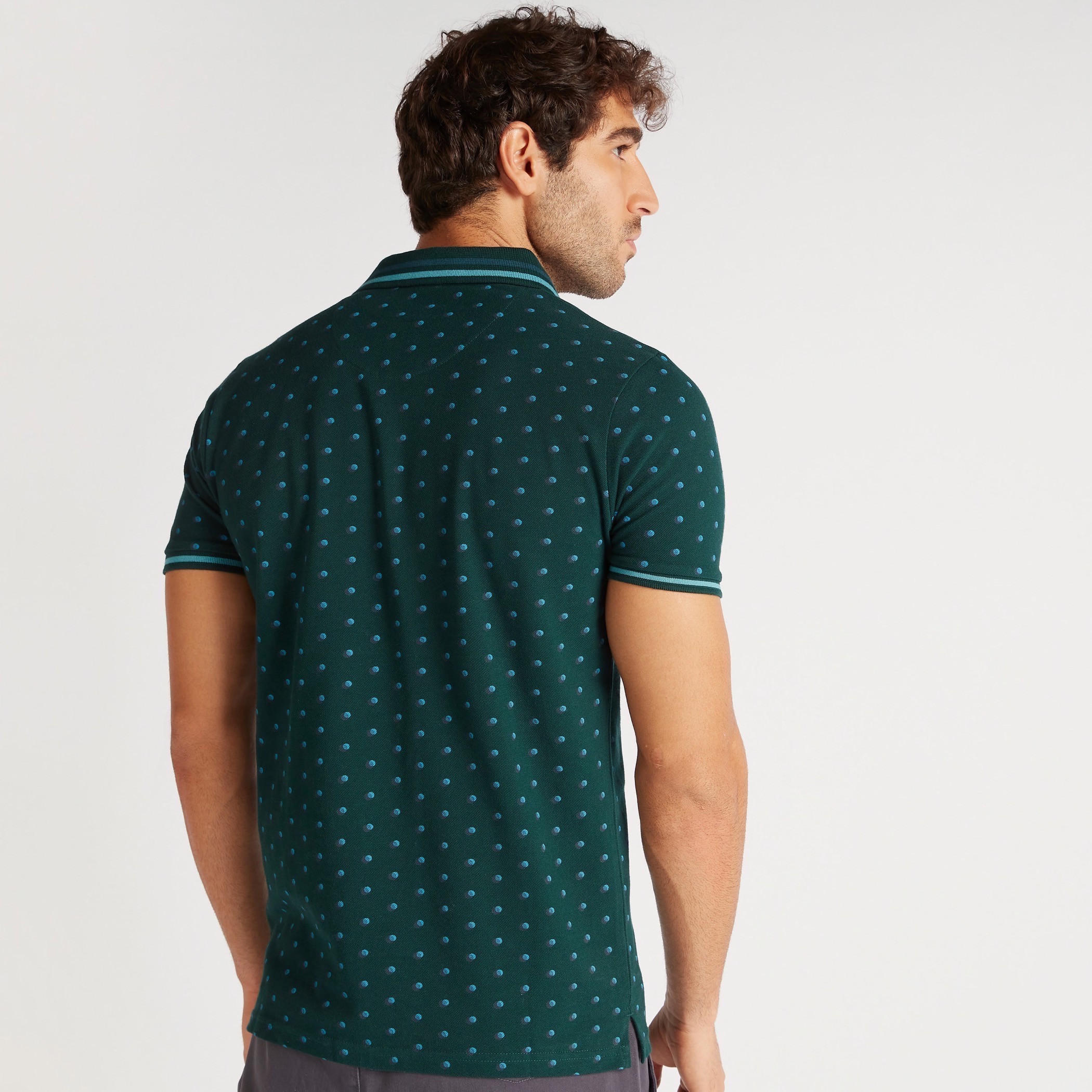Printed Polo T-shirt with Short Sleeves-men-clothing-tshirtsandpolos-polos-image-4
