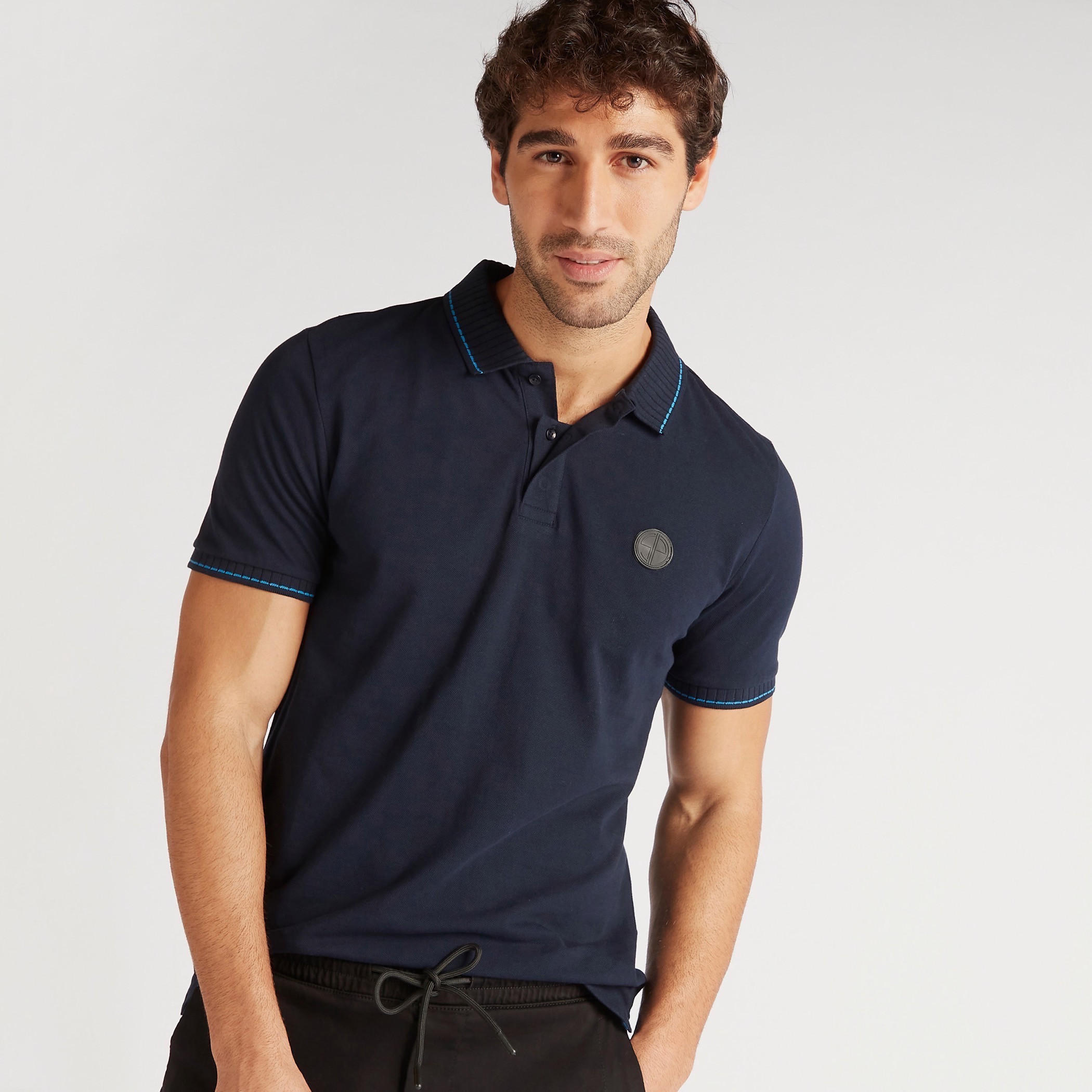 تيشيرت بولو سادة بأكمام قصيرة-men-clothing-tshirtsandpolos-polos-image-5