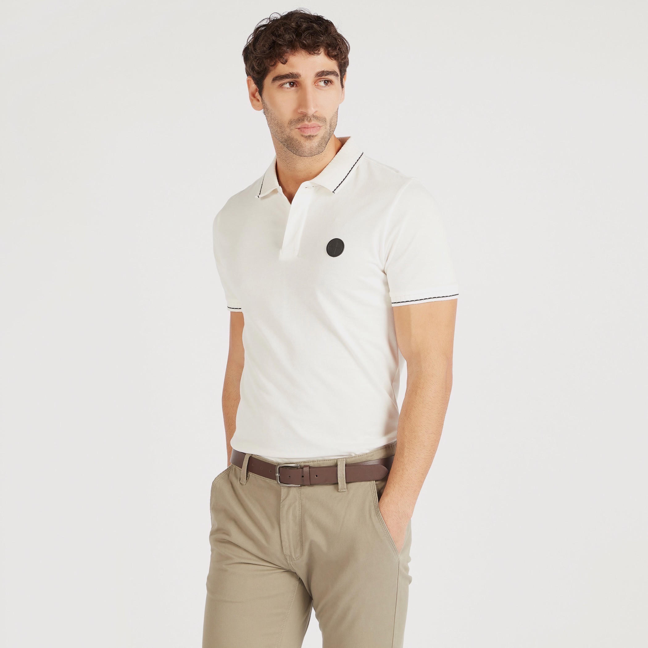 تيشيرت بولو سادة بأكمام قصيرة-men-clothing-tshirtsandpolos-polos-image-1