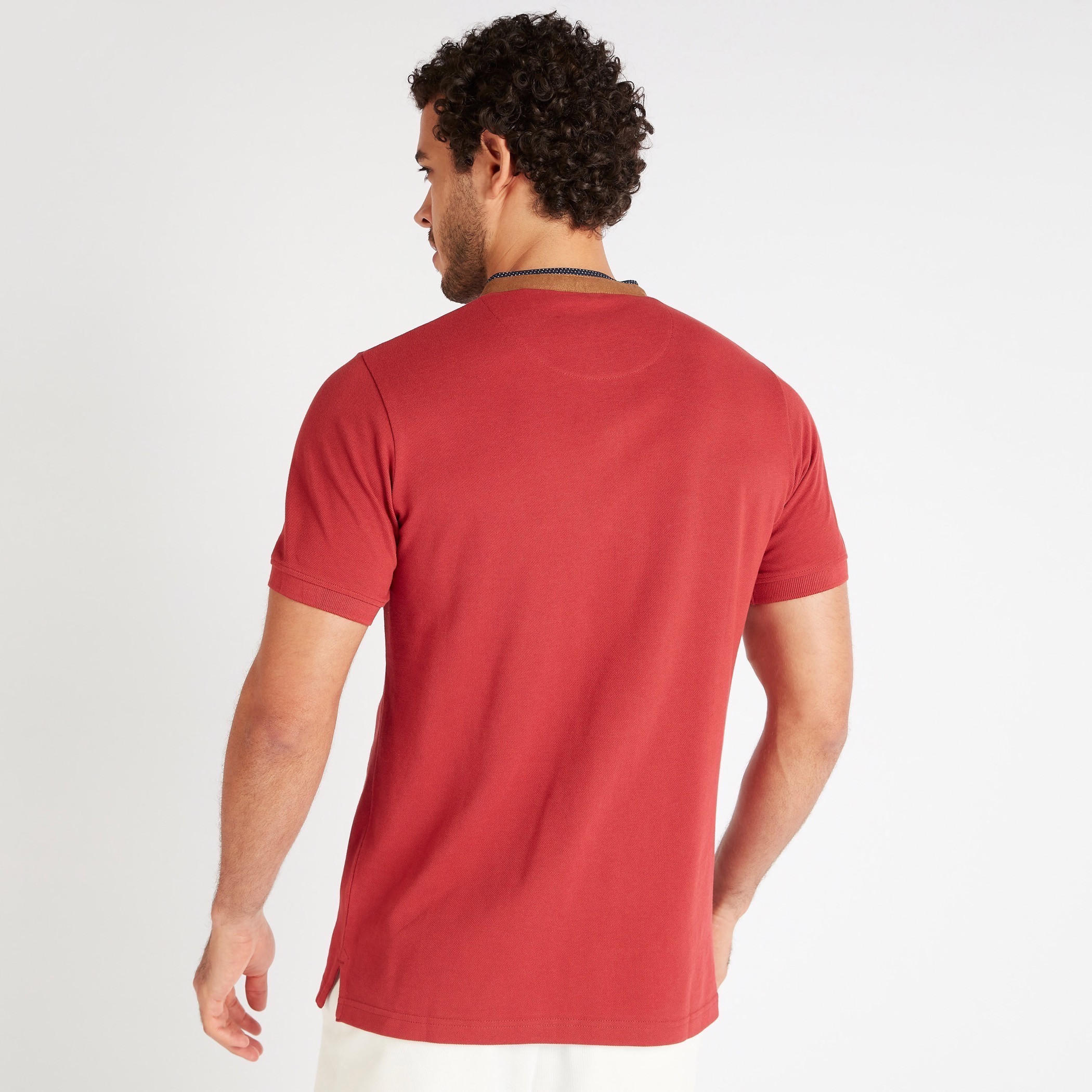Solid Polo T-shirt with Short Sleeves and Mandarin Collar-men-clothing-tshirtsandpolos-polos-image-4