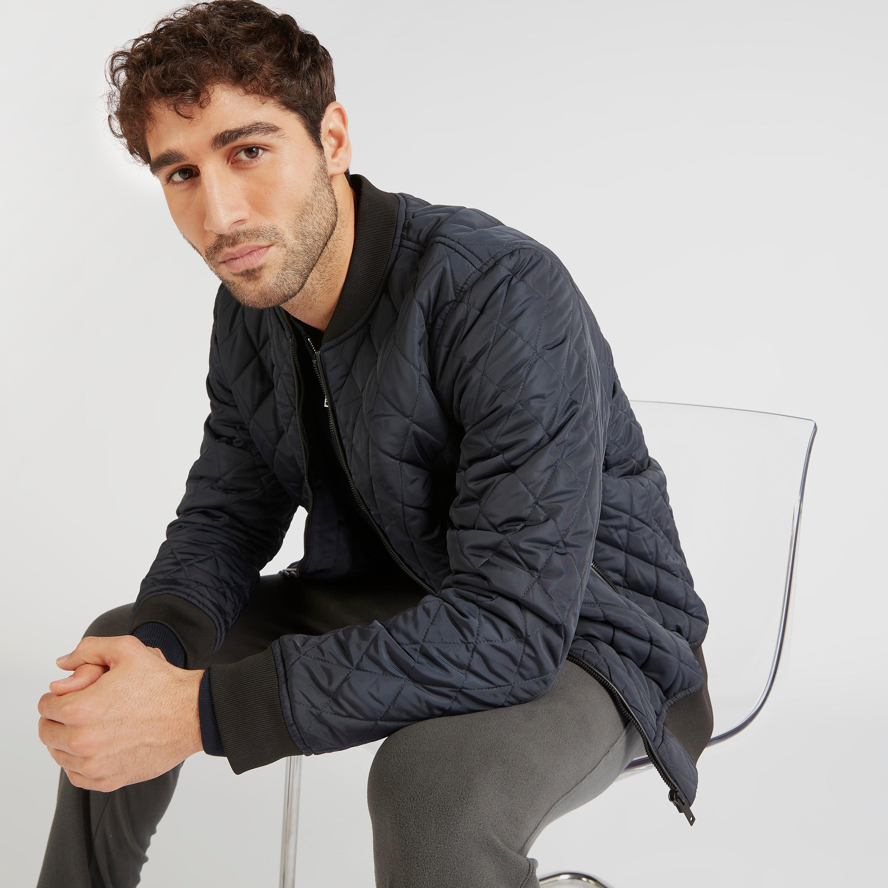 Quilted Bomber Jacket with Long Sleeves and Front-Zip Closure-men-clothing-jacketsandblazers-jackets-image-1