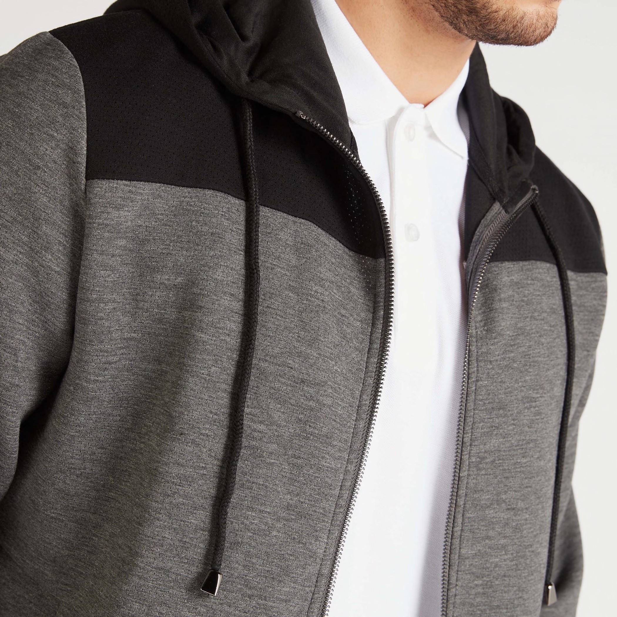 Solid Zip Through Hoodie with Side Pockets and Long Sleeves-men-winterwear-hoodiesandsweatshirts-image-7
