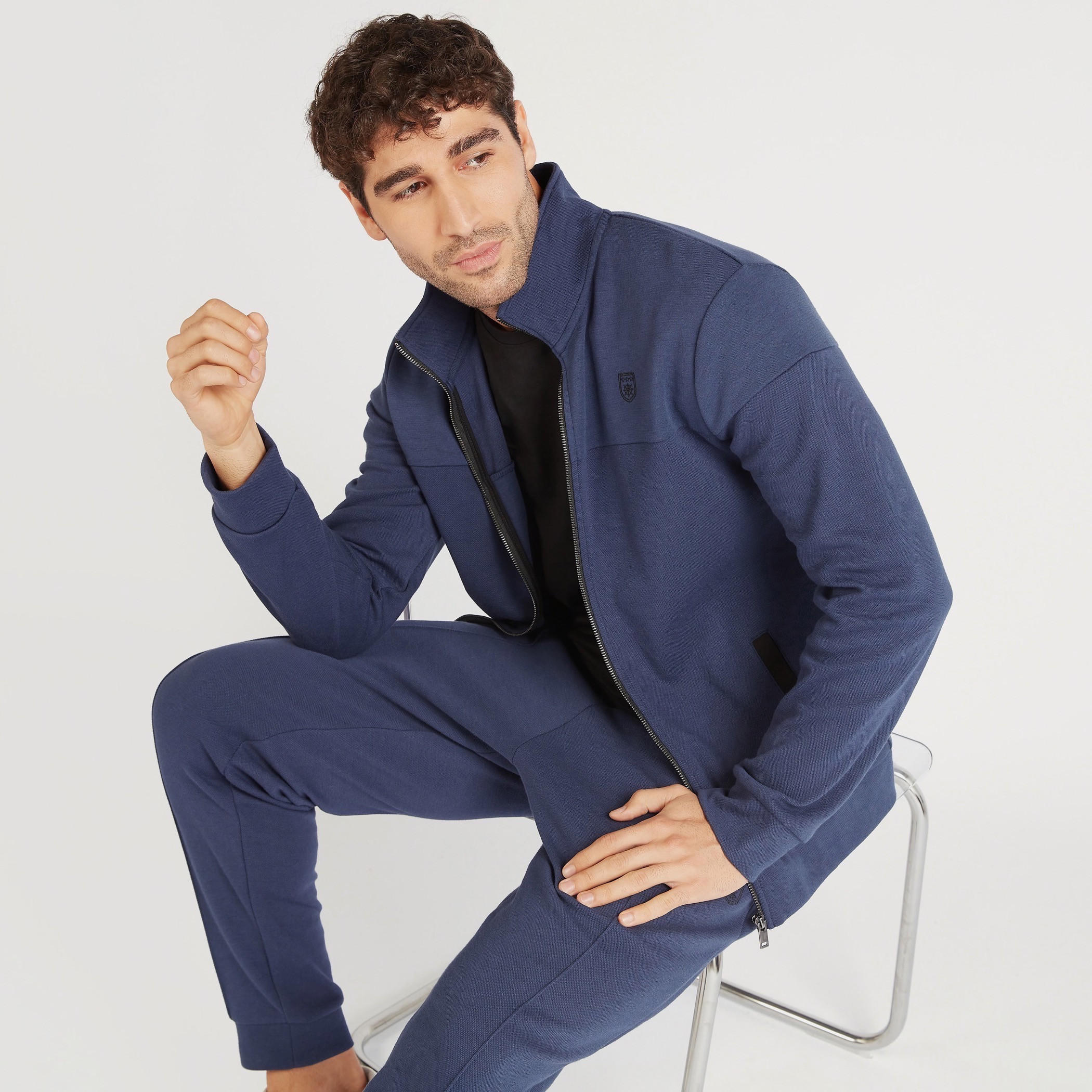 Solid High Neck Jacket with Pockets and Zip Closure-men-clothing-jacketsandblazers-jackets-image-1