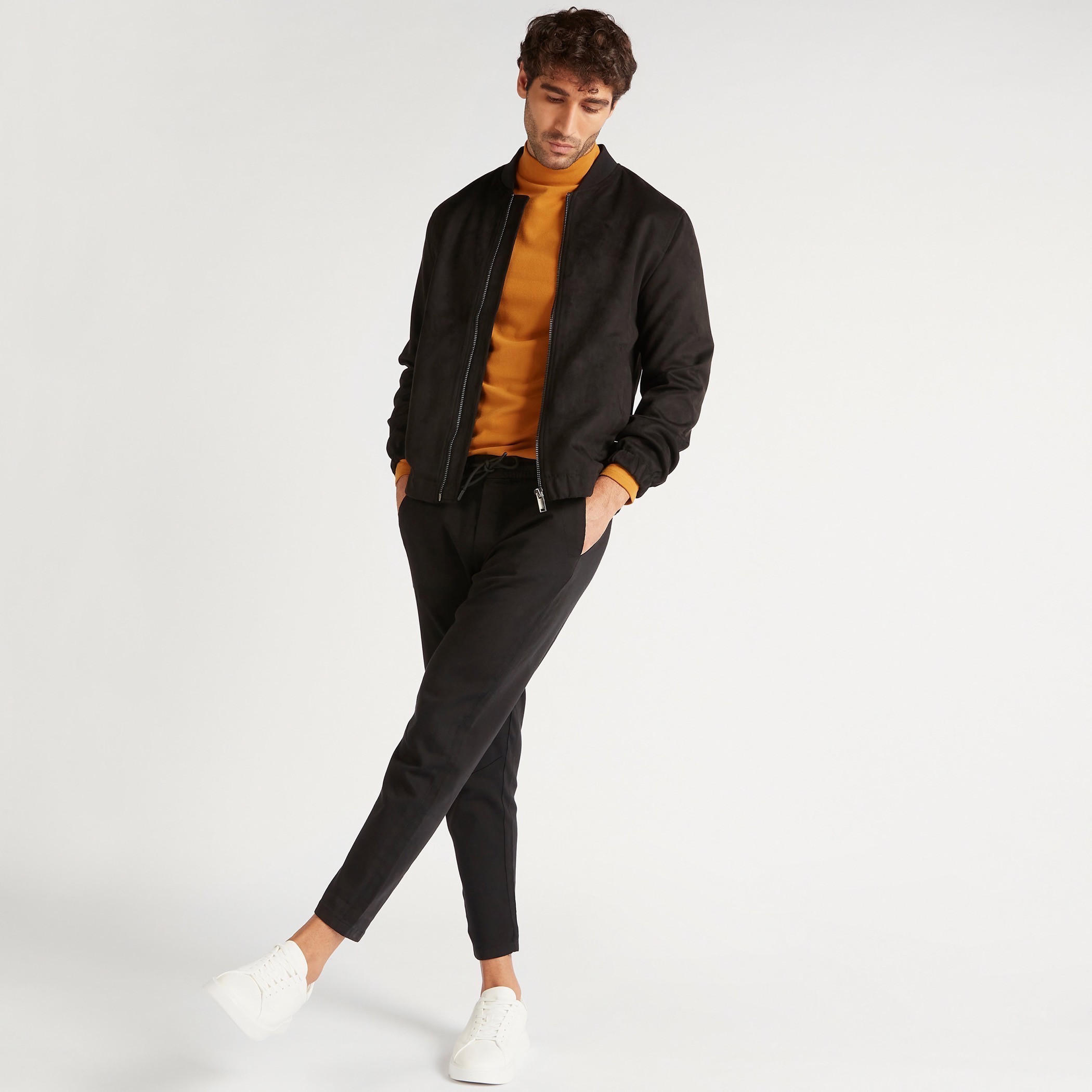 Plain Zip Through Bomber Jacket with Long Sleeves-men-clothing-jacketsandblazers-jackets-image-7