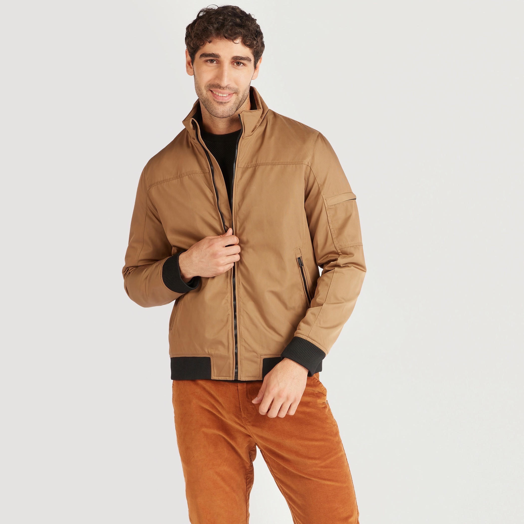 Solid Lightweight Jacket with Pocket and Zip Closure-men-clothing-jacketsandblazers-jackets-image-1