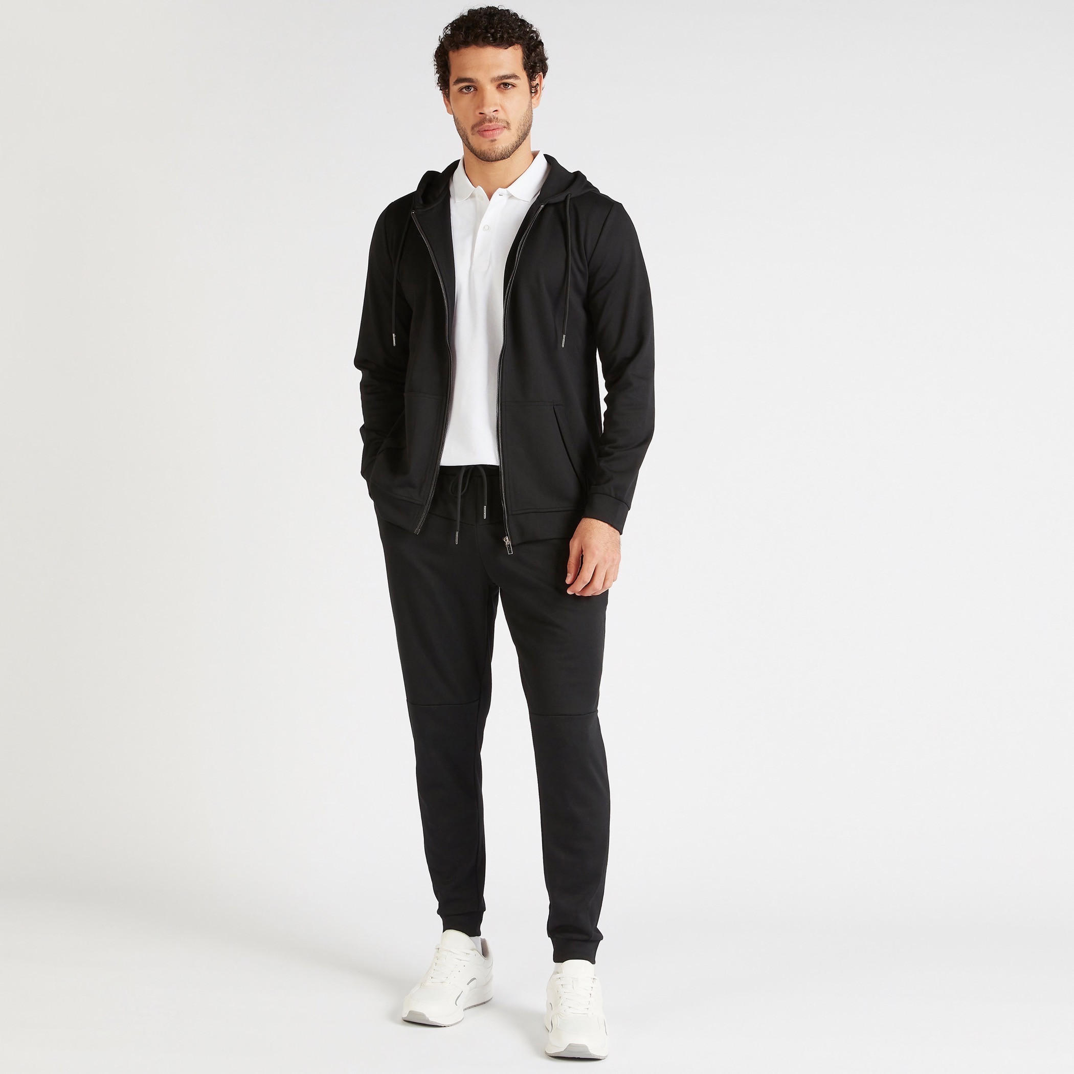 هودي سادة بسحّاب وأكمام طويلة وجيوب-men-winterwear-hoodiesandsweatshirts-image-5