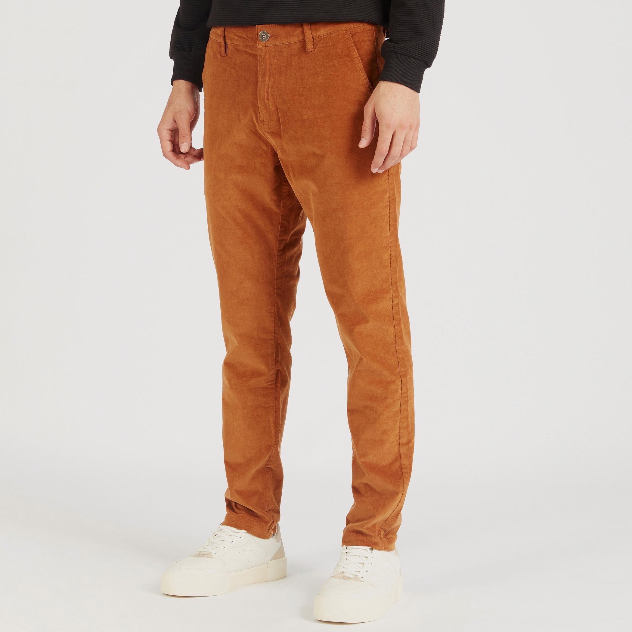 Textured Mid-Rise Chinos with Pockets and Button Closure-men-clothing-bottoms-trousersandchinos-chinos-image-1