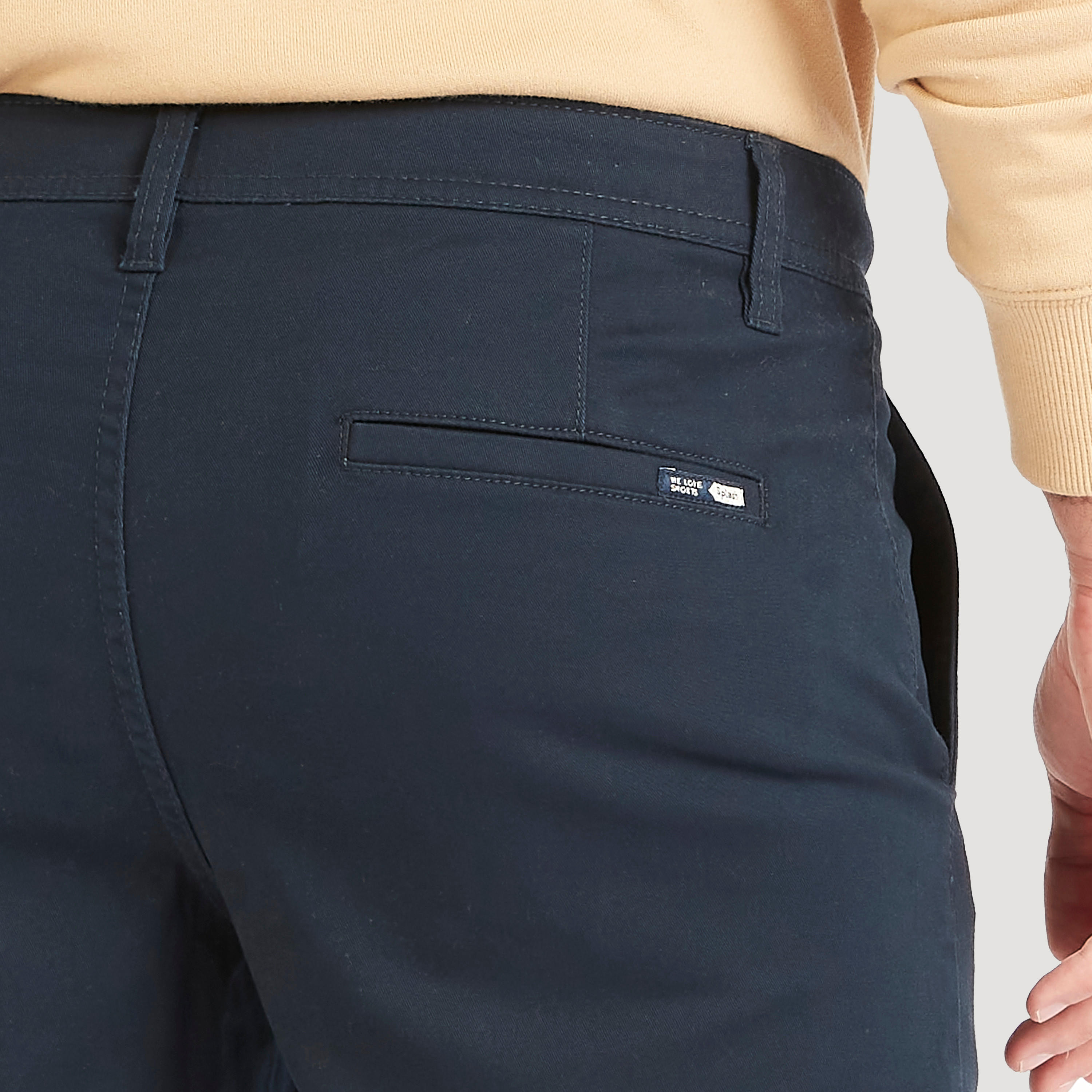 Solid Shorts with Pockets and Button Closure-men-clothing-bottoms-shorts-image-3