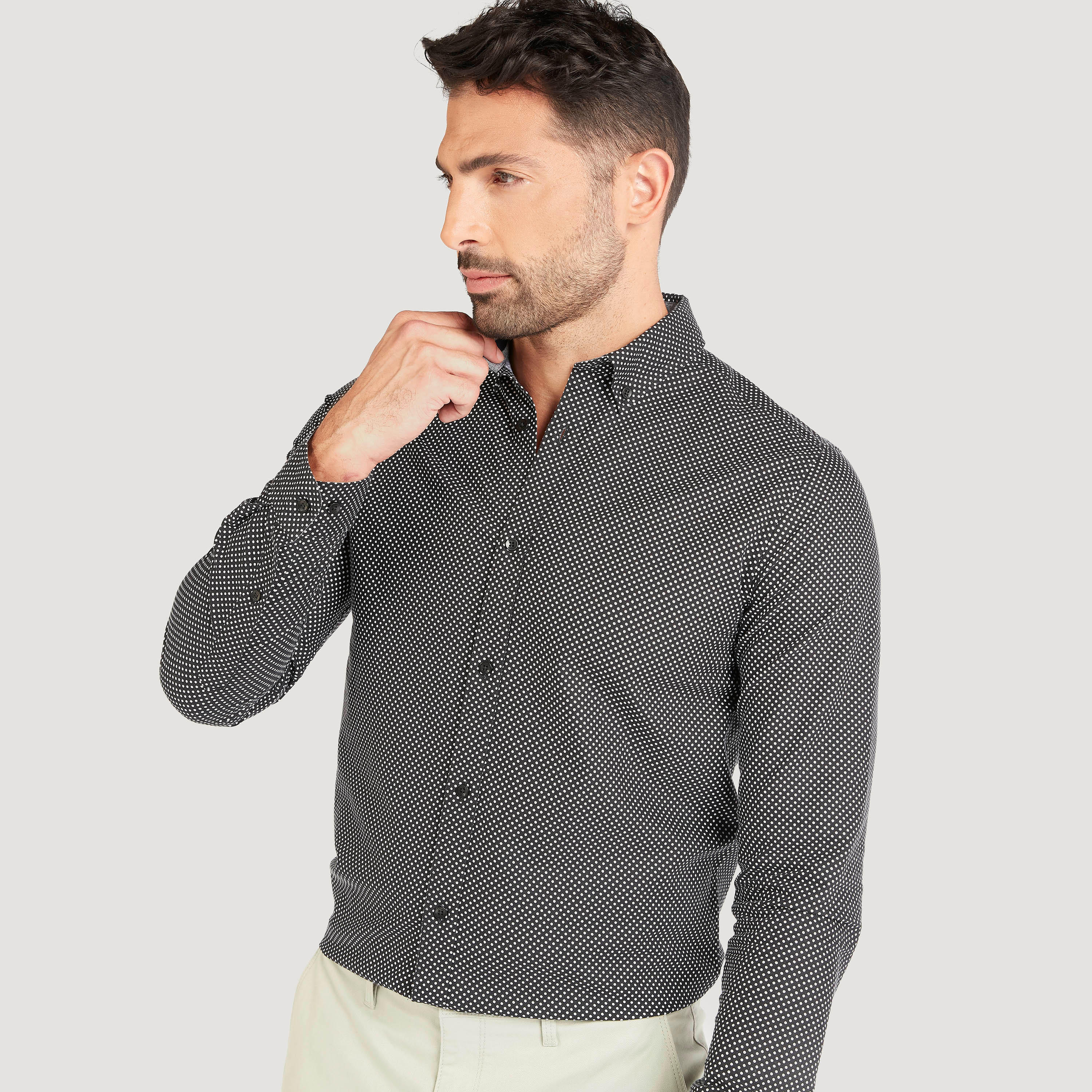 Printed Shirt with Long Sleeves and Button Closure-men-clothing-shirts-image-1
