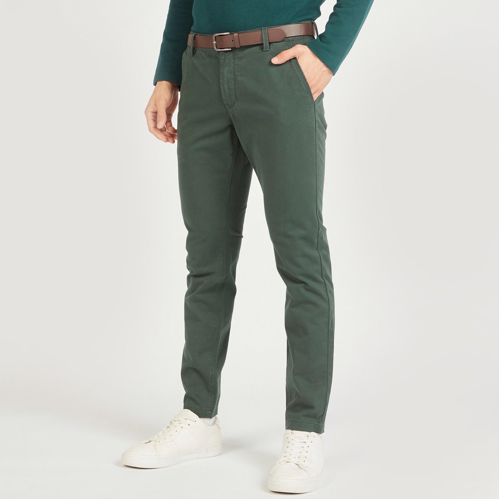 Slim Fit Chinos with Belt and Pockets-men-clothing-bottoms-trousersandchinos-chinos-image-1