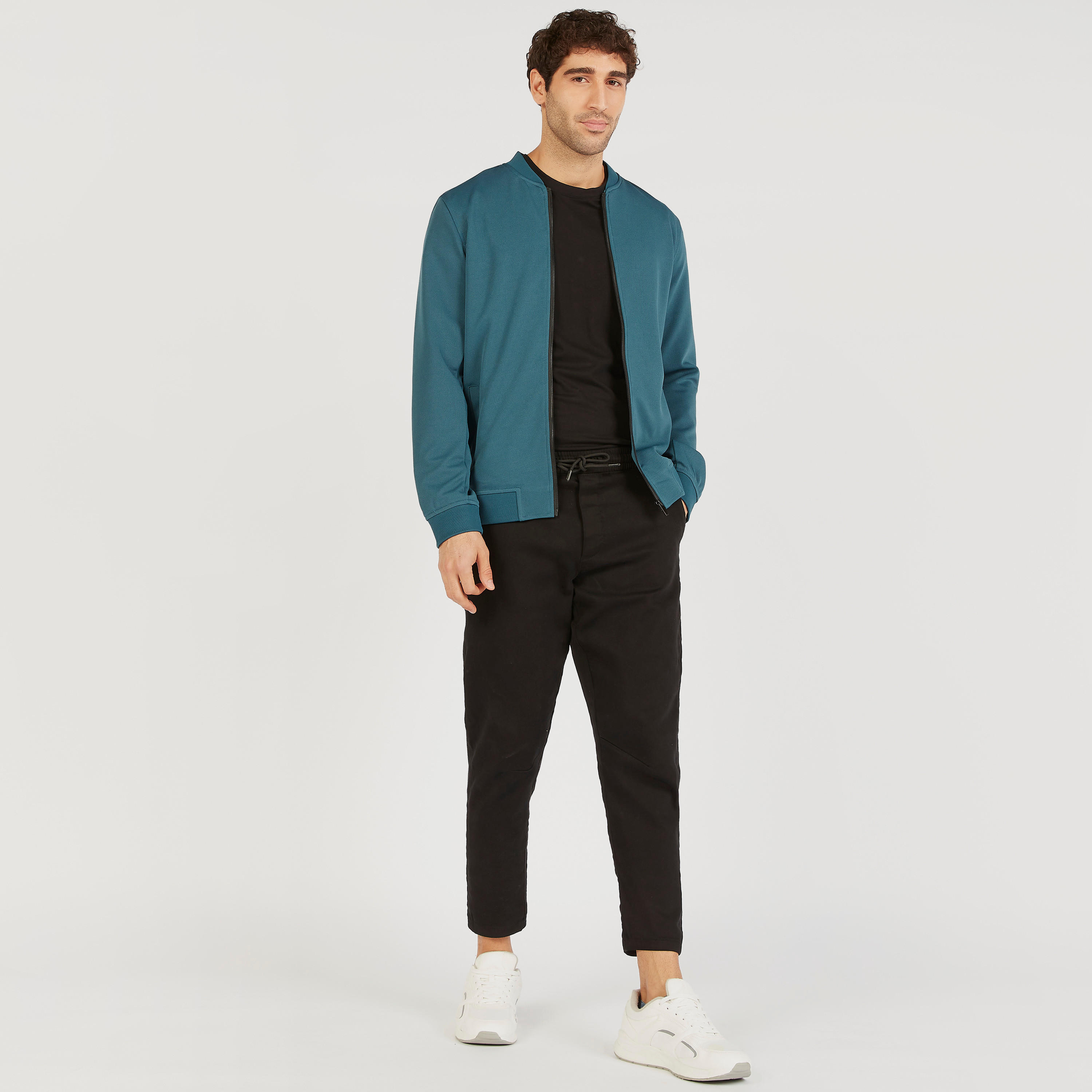 Solid Zip Through Bomber Jacket with Long Sleeves and Pockets-men-clothing-jacketsandblazers-jackets-image-7