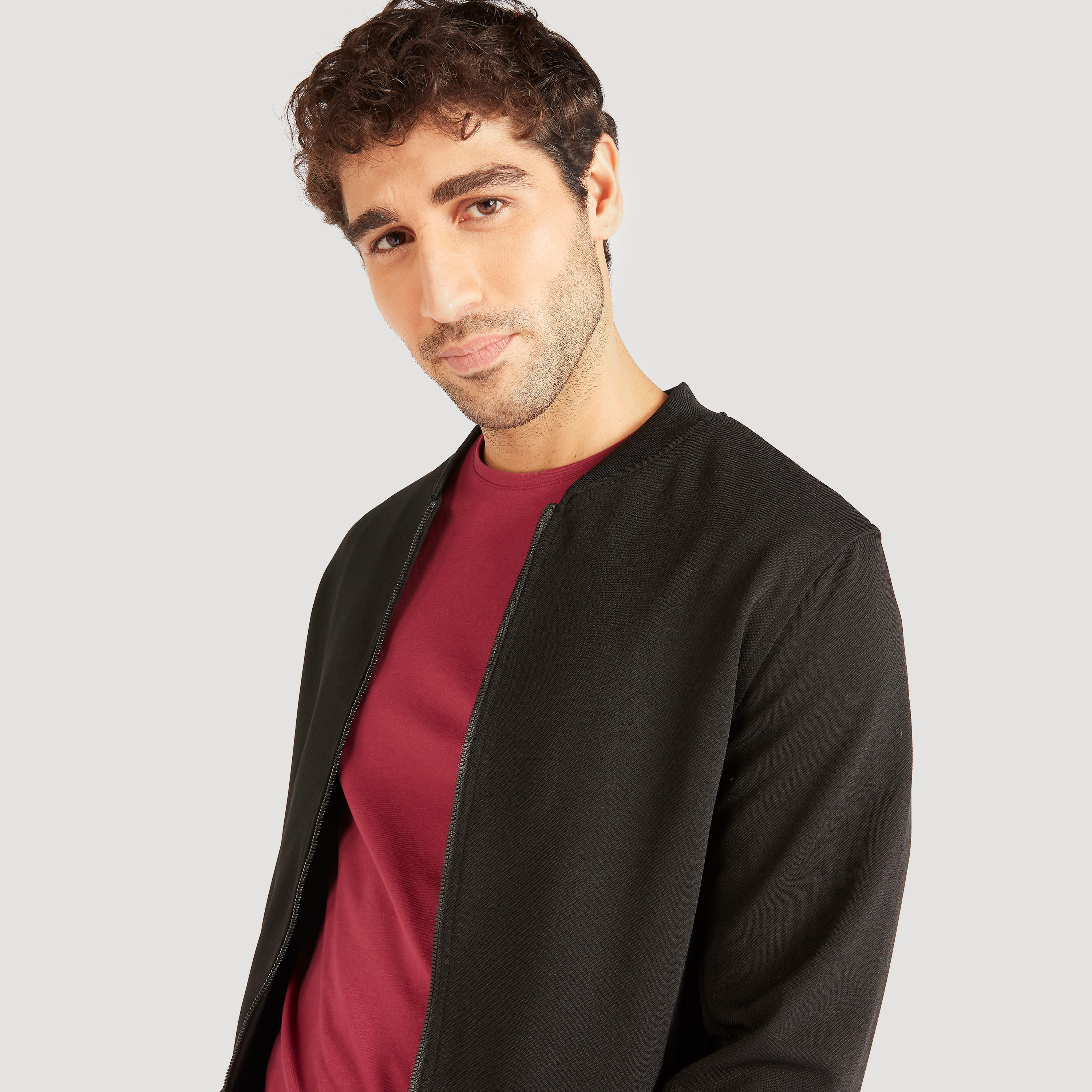 Solid Zip Through Bomber Jacket with Long Sleeves and Pockets-men-clothing-jacketsandblazers-jackets-image-12