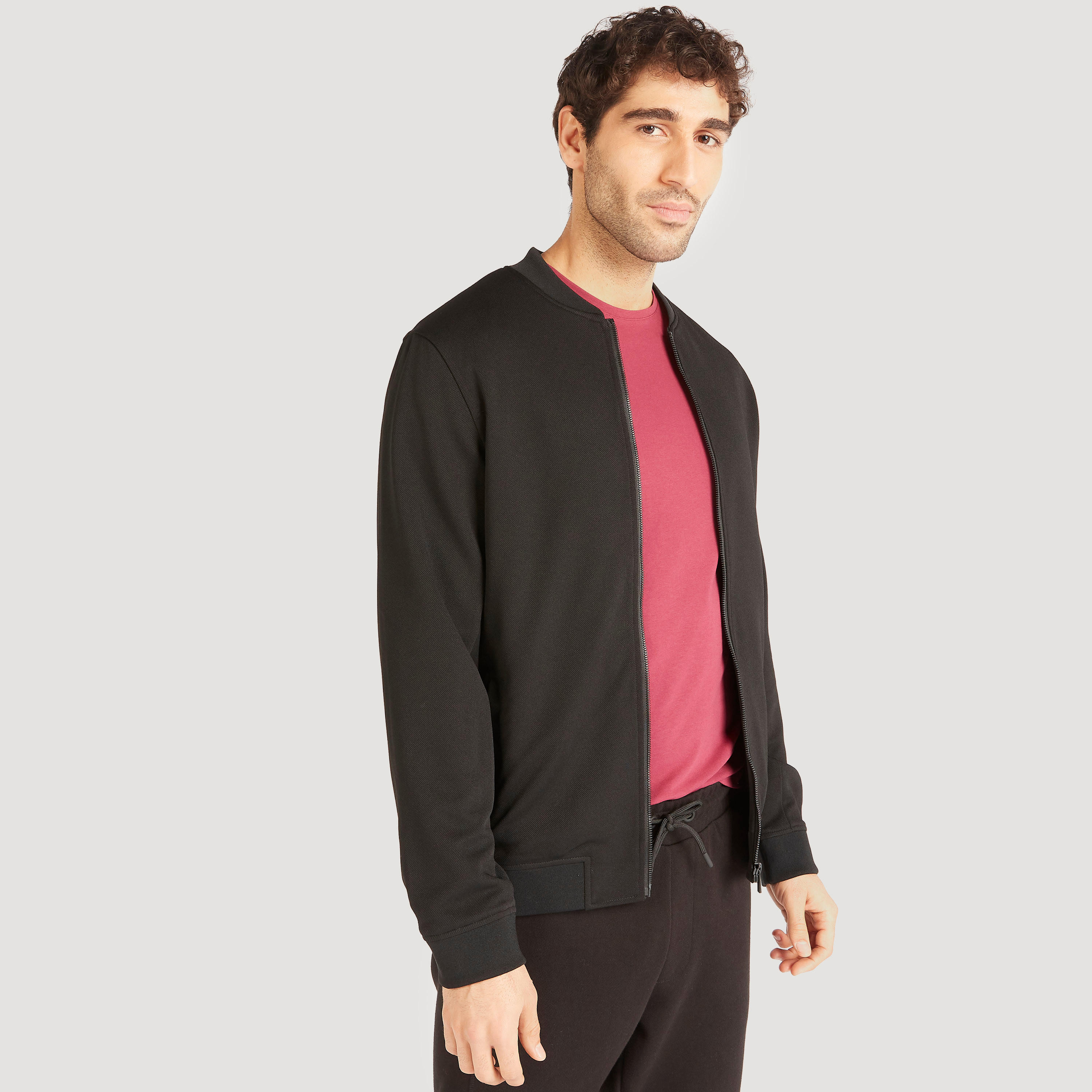 Solid Zip Through Bomber Jacket with Long Sleeves and Pockets-men-clothing-jacketsandblazers-jackets-image-14