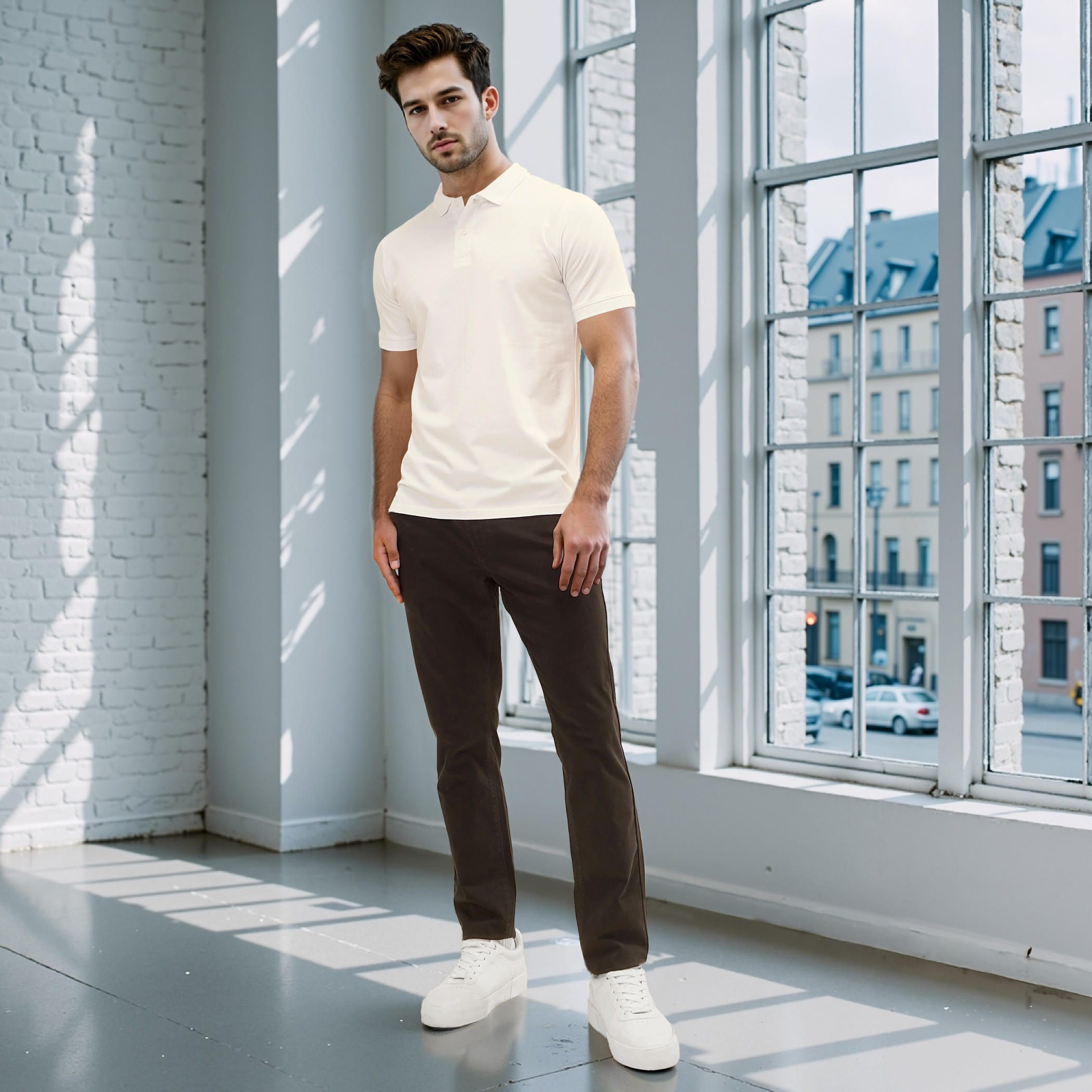 بنطلون شينو مع حزام إغلاق بإبزيم بدبوس-men-clothing-bottoms-trousersandchinos-chinos-image-2