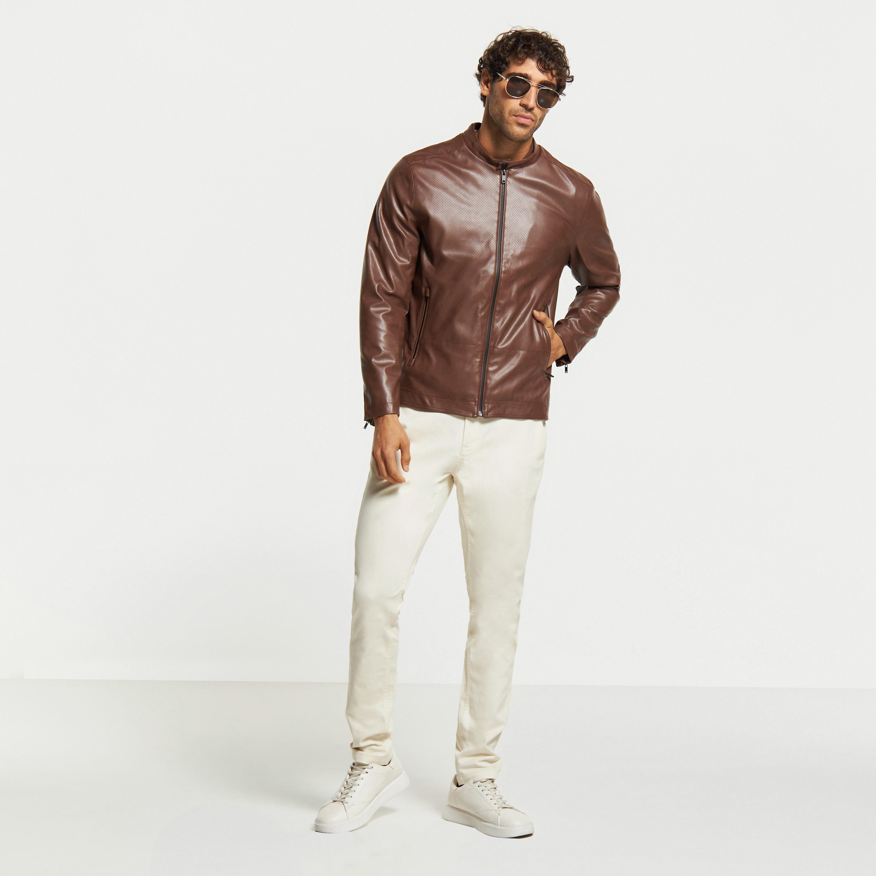 جاكيت بايكر بارز الملمس بياقة ماندارين وجيوب-men-clothing-jacketsandblazers-jackets-image-7