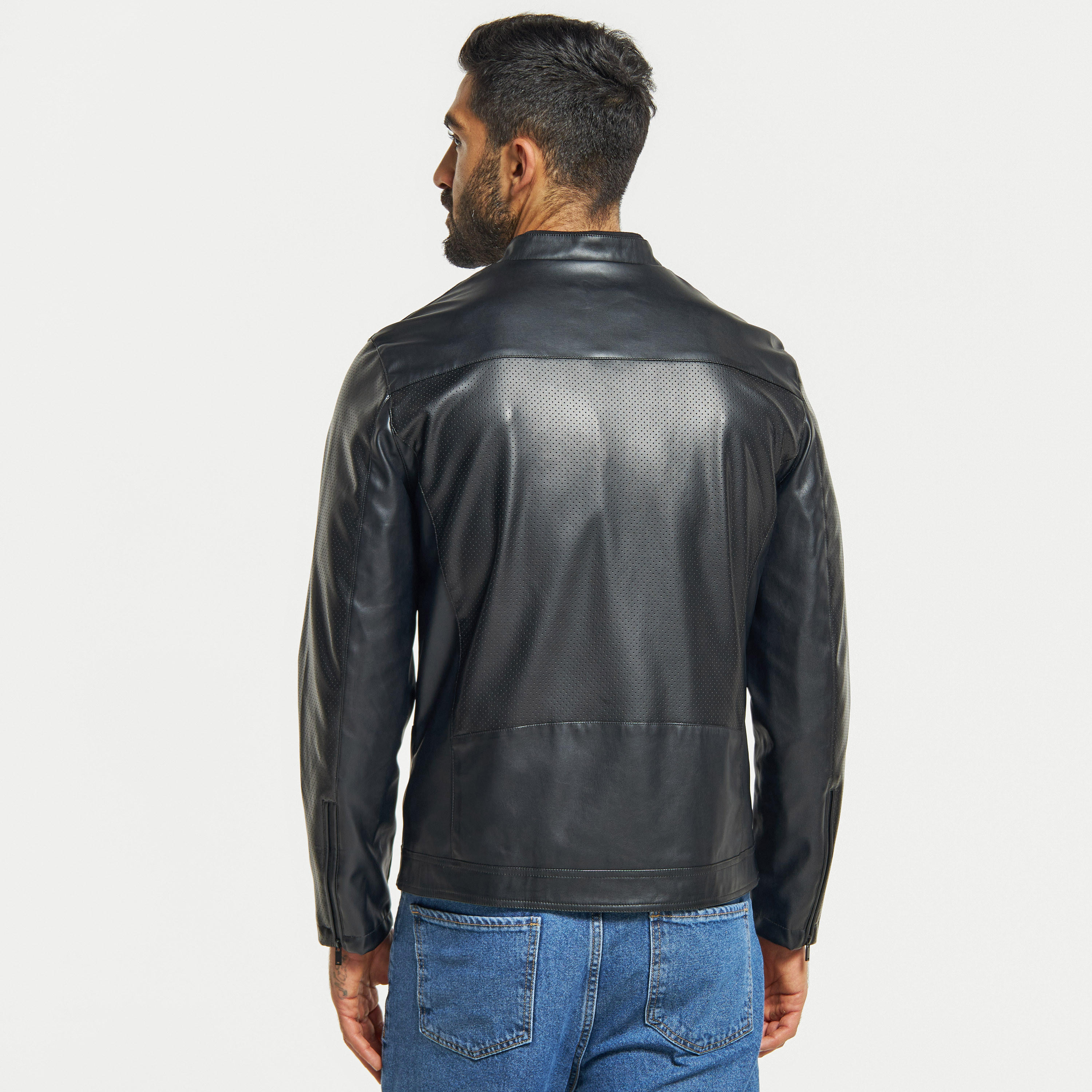 جاكيت بايكر بارز الملمس بياقة ماندارين وجيوب-men-clothing-jacketsandblazers-jackets-image-3