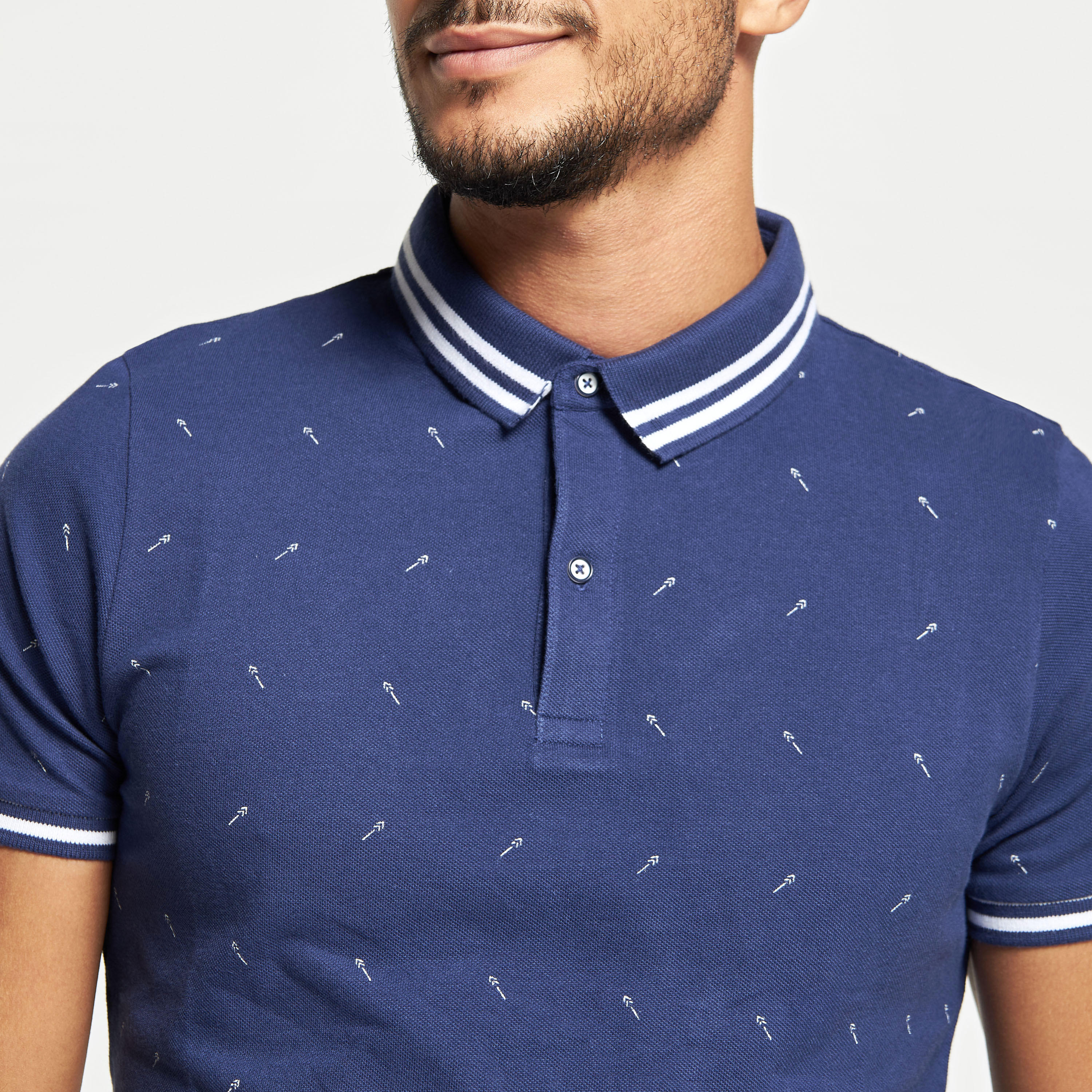 تيشيرت بولو بأكمام قصيرة وزر إغلاق وطبعات-men-clothing-tshirtsandpolos-polos-image-4