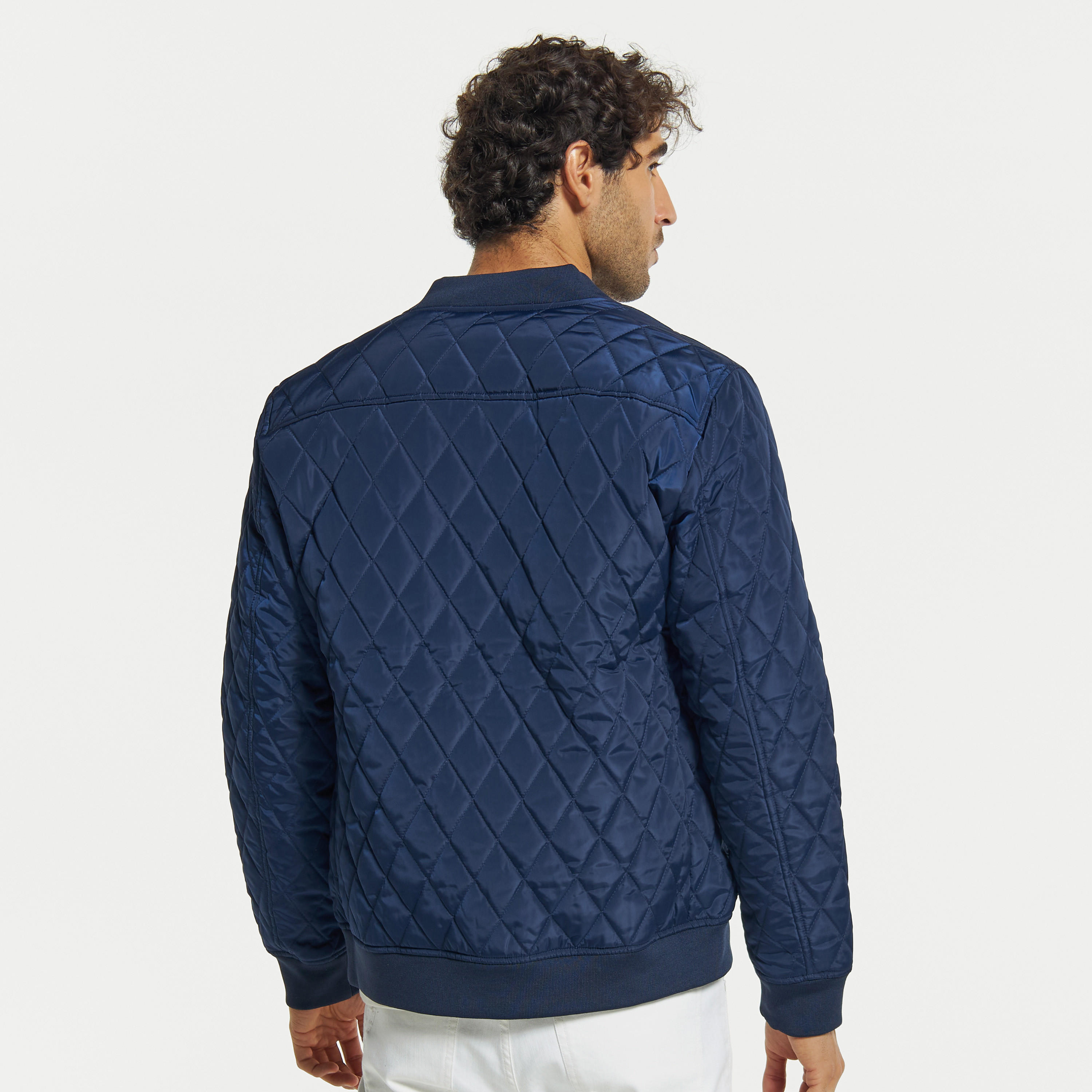 Quilted Bomber Jacket with Long Sleeves and Pockets-men-clothing-jacketsandblazers-jackets-image-3