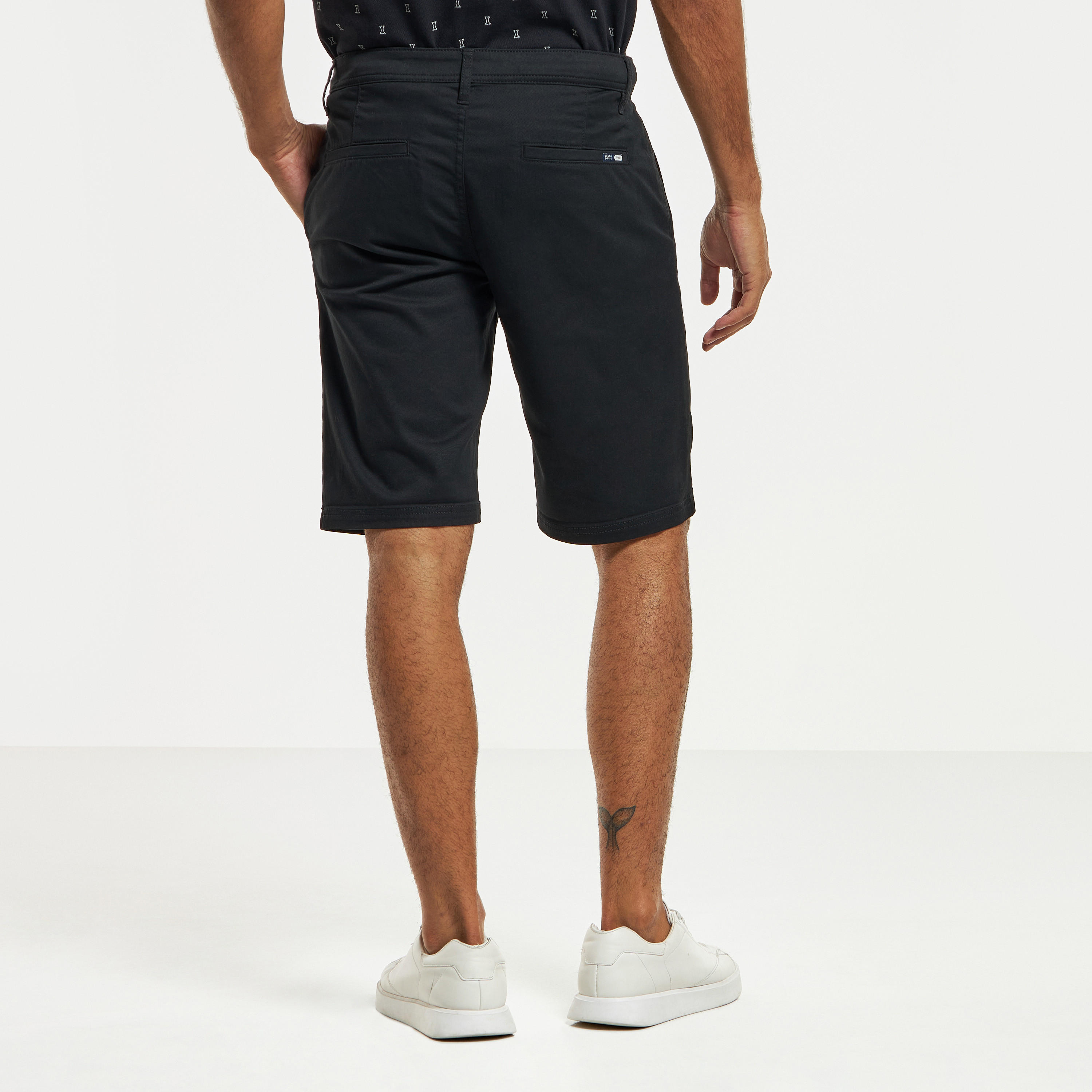 Solid Shorts with Button Closure and Pockets-men-clothing-bottoms-shorts-image-3