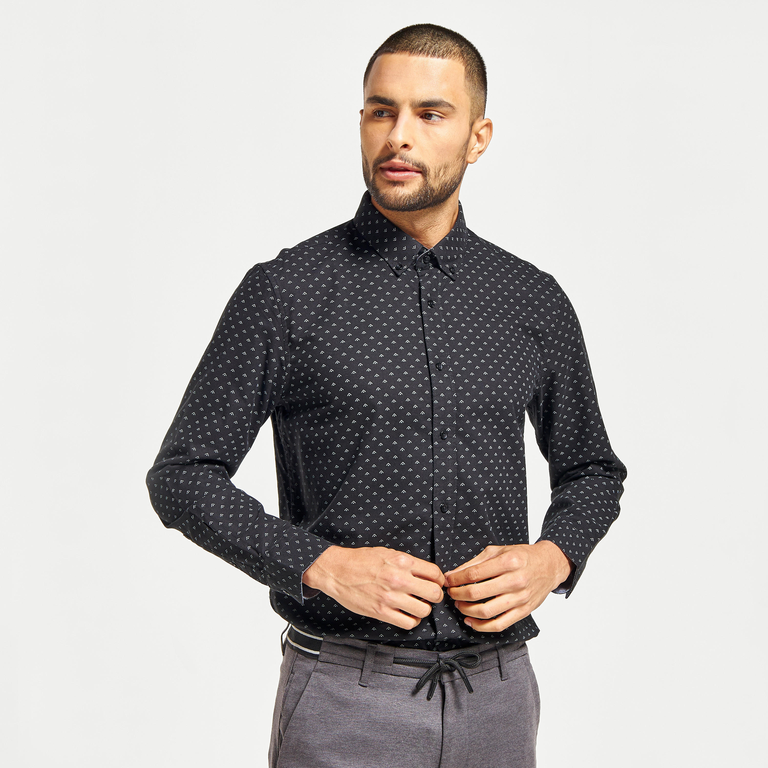 قميص أكسفورد بأكمام طويلة وأزرار وطبعات-men-clothing-shirts-image-1