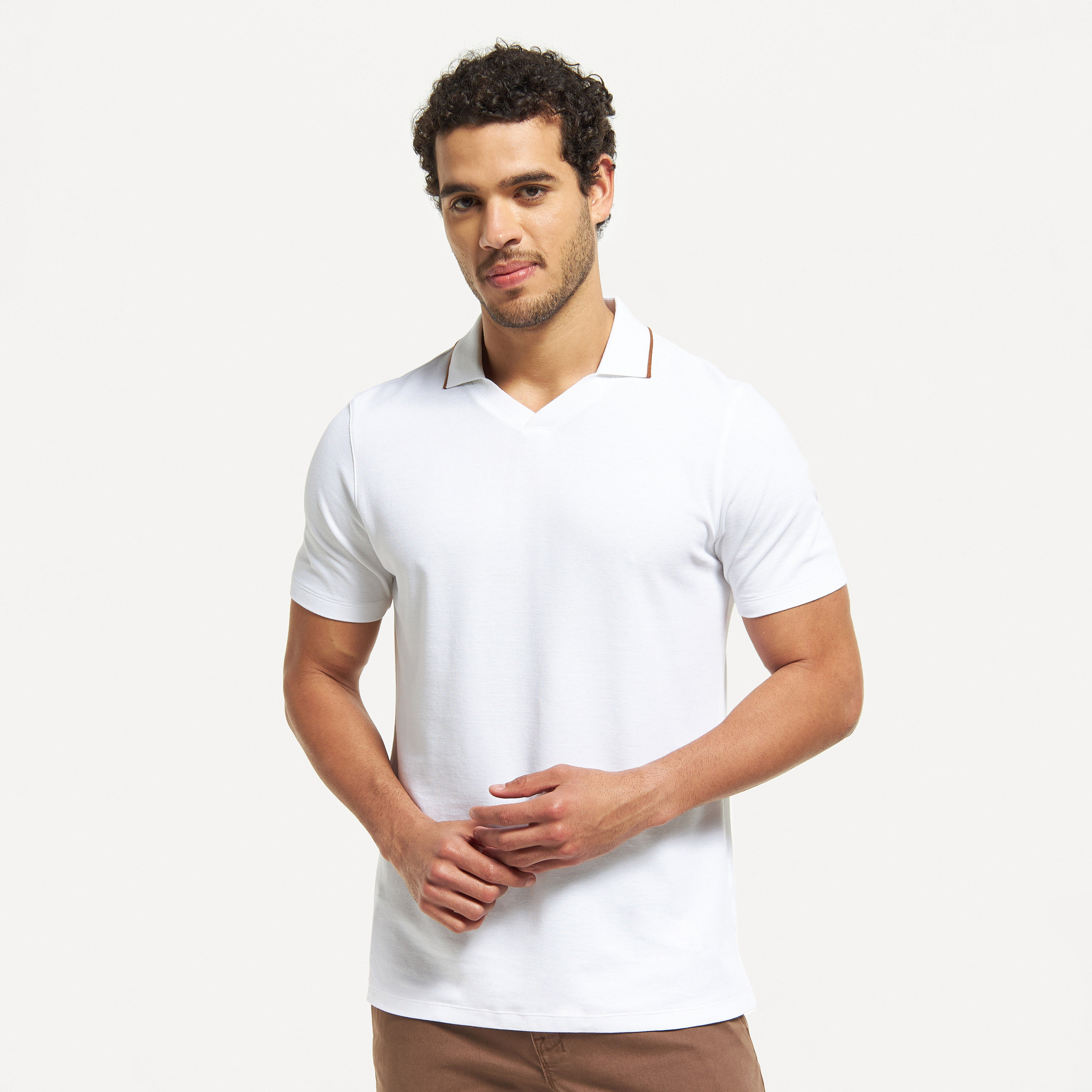 تيشيرت بولو سادة بأكمام قصيرة-men-clothing-tshirtsandpolos-polos-image-6