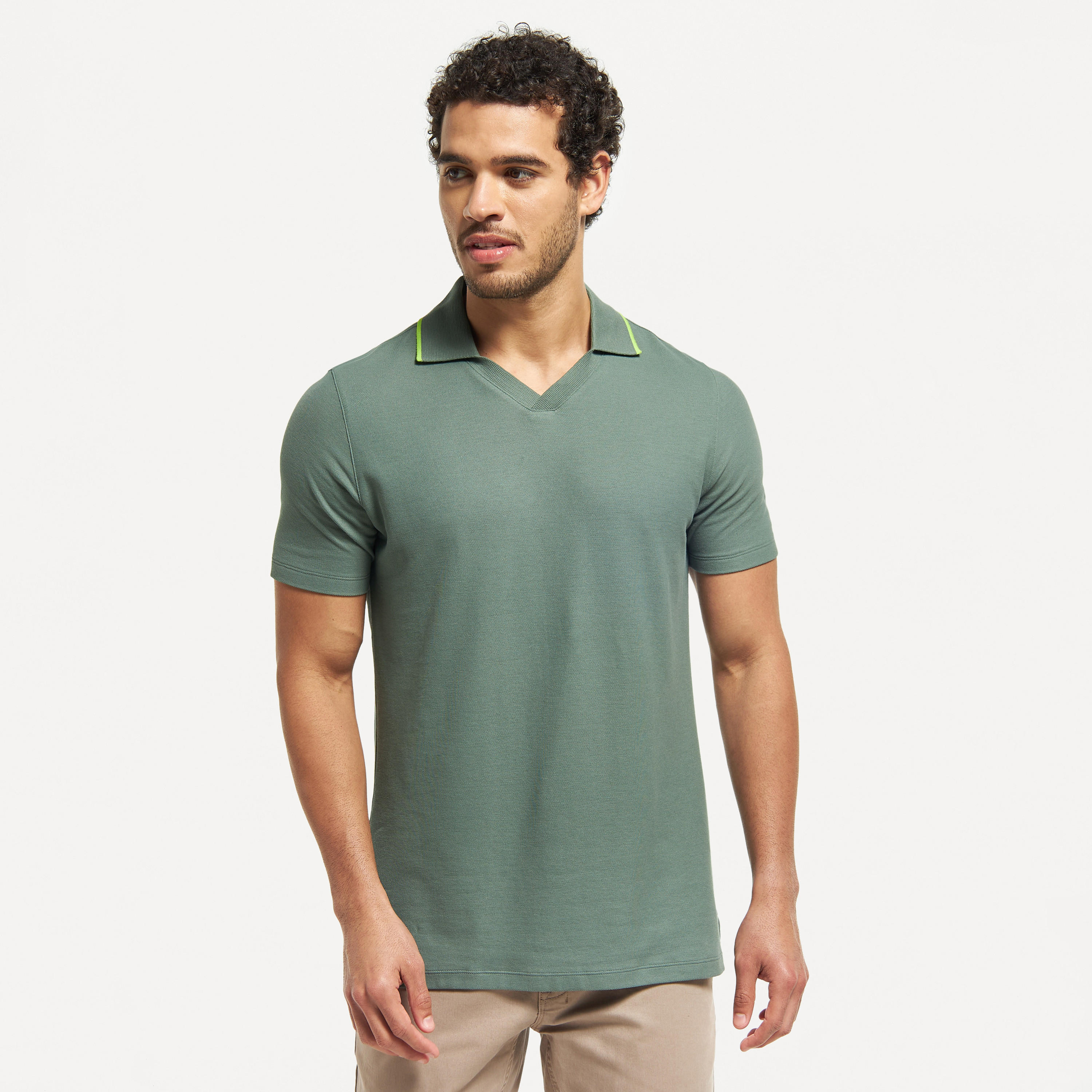 تيشيرت بولو سادة بأكمام قصيرة-men-clothing-tshirtsandpolos-polos-image-2