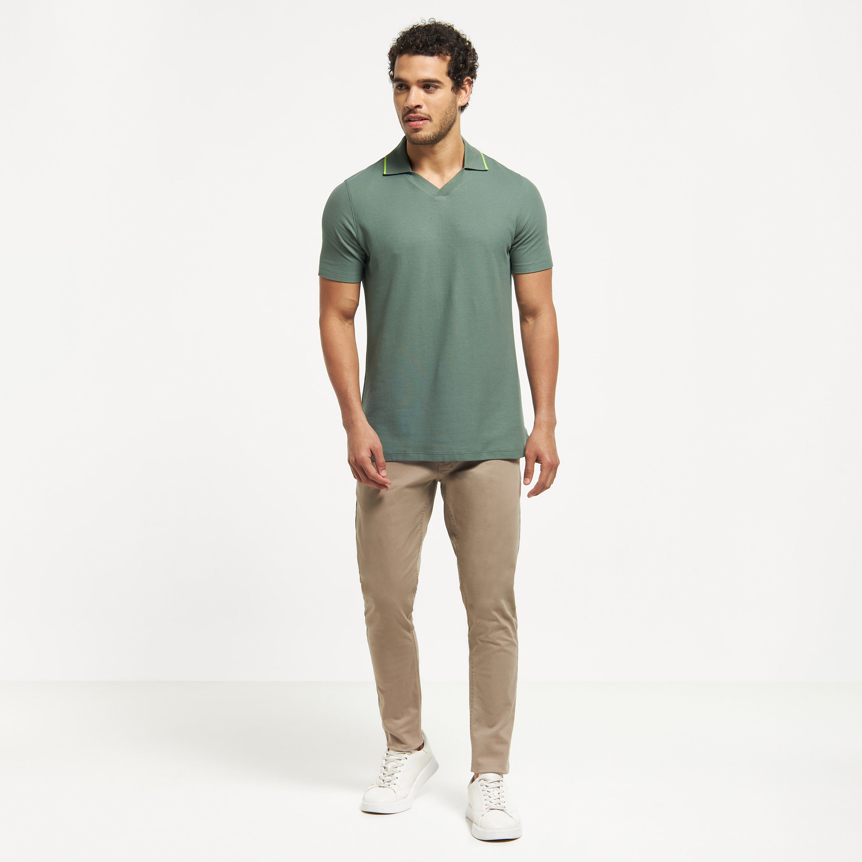 تيشيرت بولو سادة بأكمام قصيرة-men-clothing-tshirtsandpolos-polos-image-1