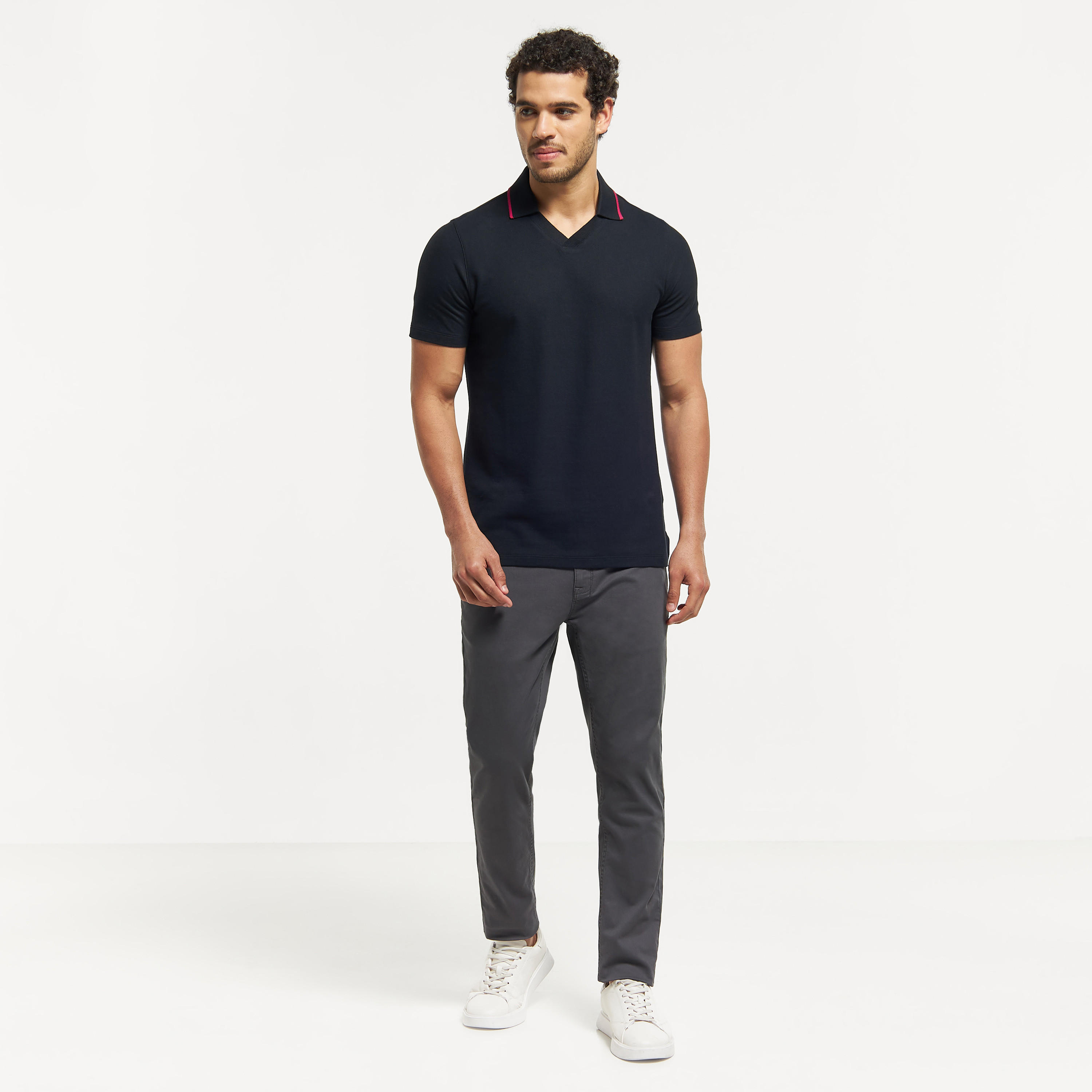 تيشيرت بولو سادة بأكمام قصيرة-men-clothing-tshirtsandpolos-polos-image-3