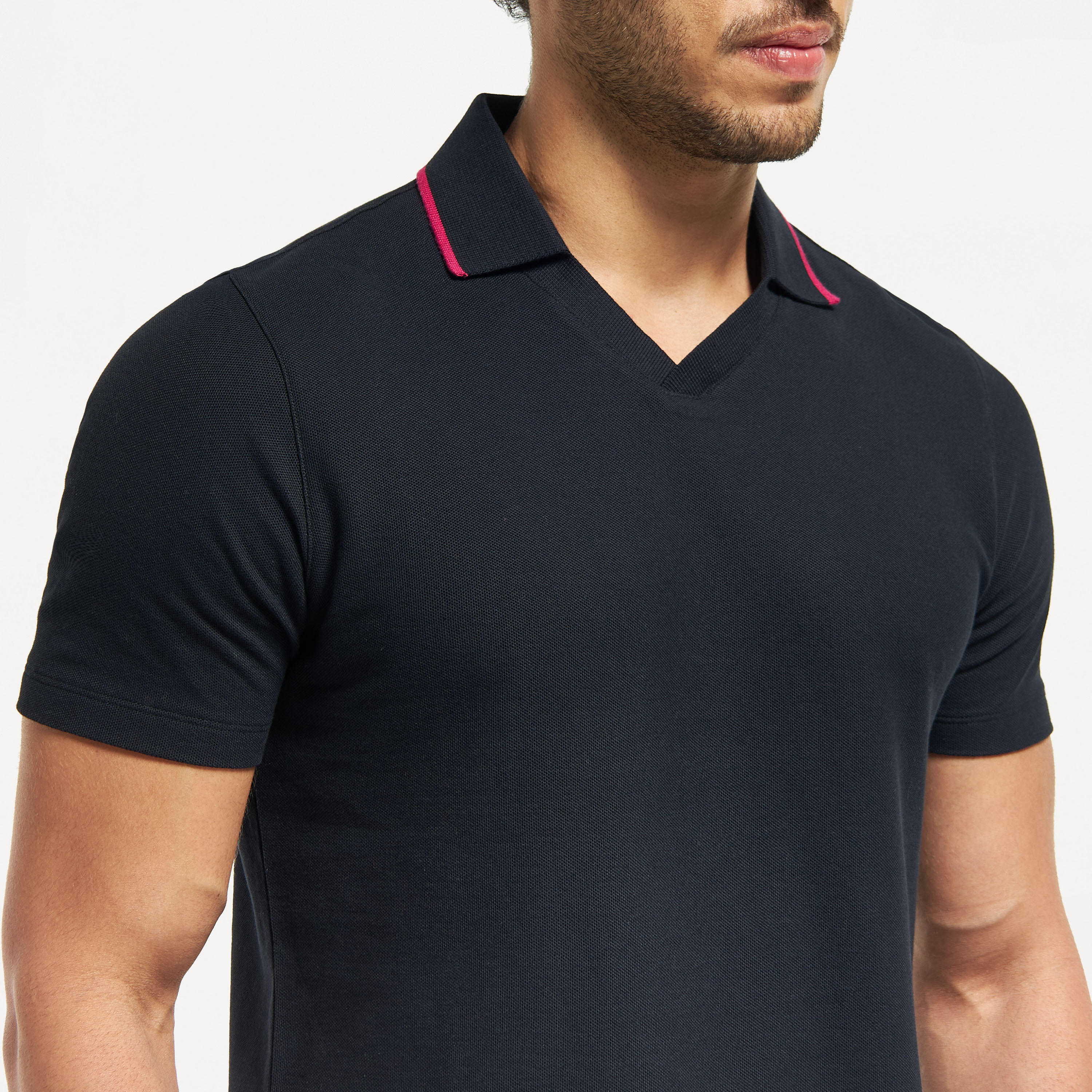 تيشيرت بولو سادة بأكمام قصيرة-men-clothing-tshirtsandpolos-polos-image-1