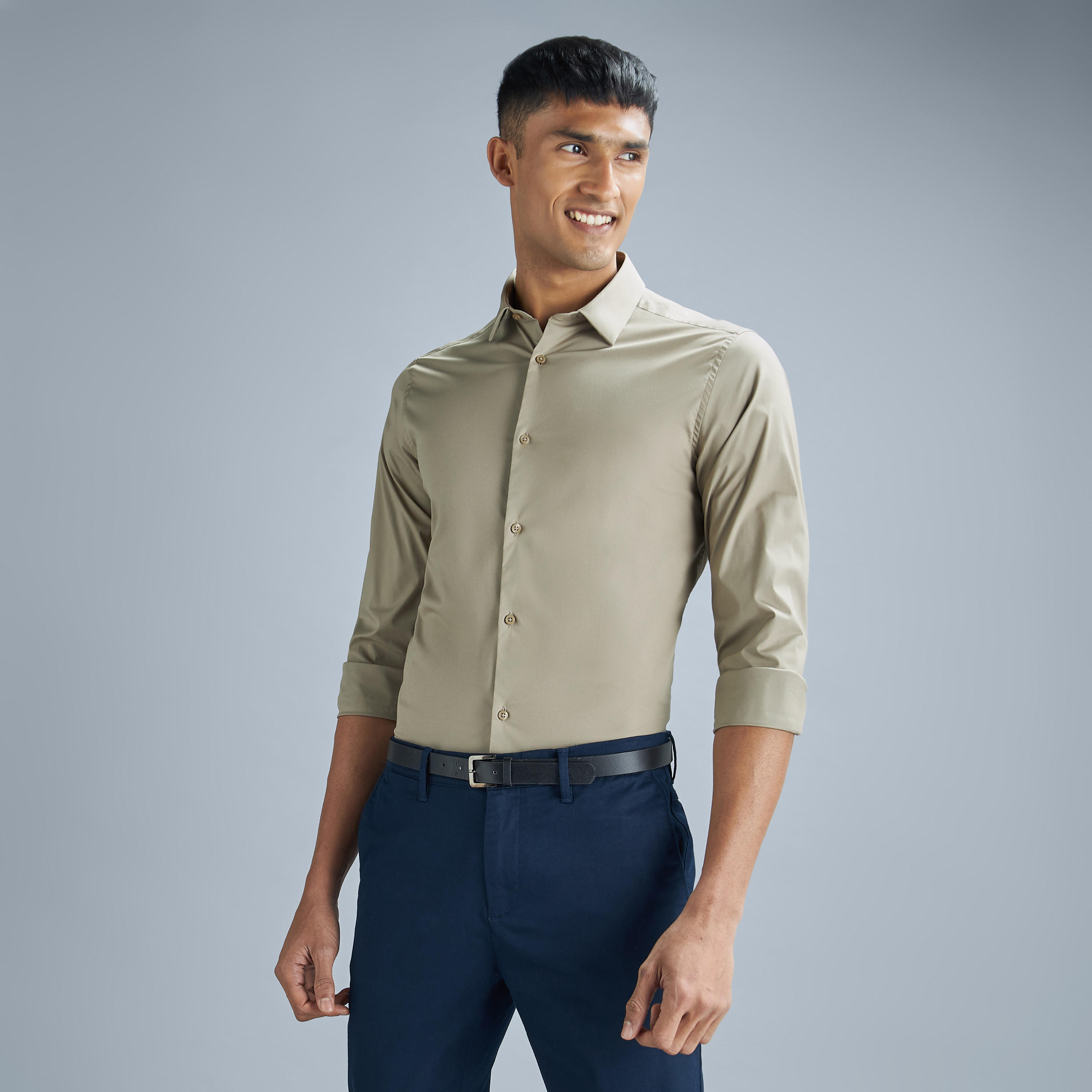 Solid Shirt with Long Sleeves and Button Closure-men-clothing-shirts-image-5
