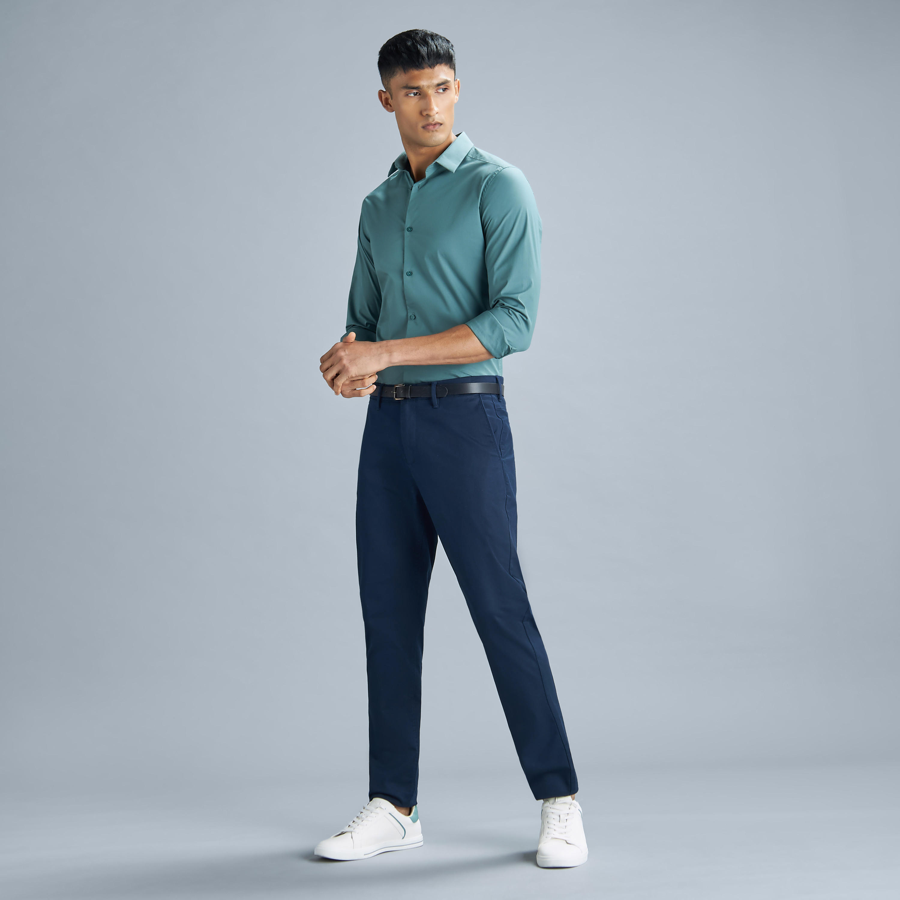 Solid Shirt with Long Sleeves and Button Closure-men-clothing-shirts-image-10