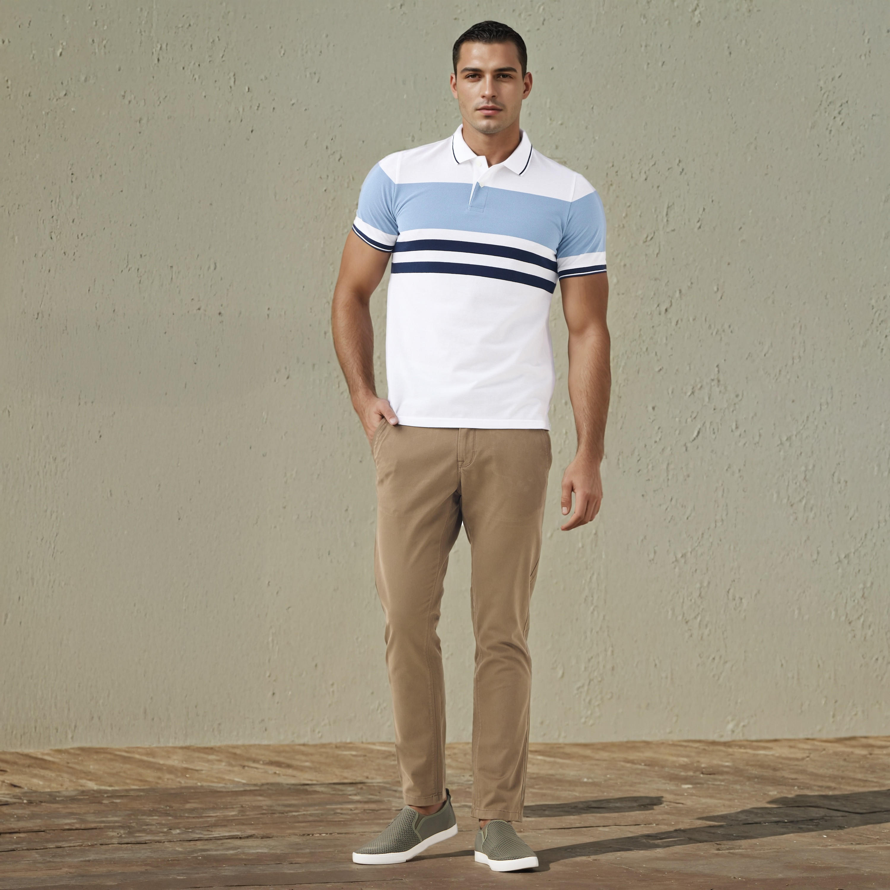 بنطلون تشينو بقصة ضيقة مع إغلاق بأزرار وجيوب-men-clothing-bottoms-trousersandchinos-chinos-image-2