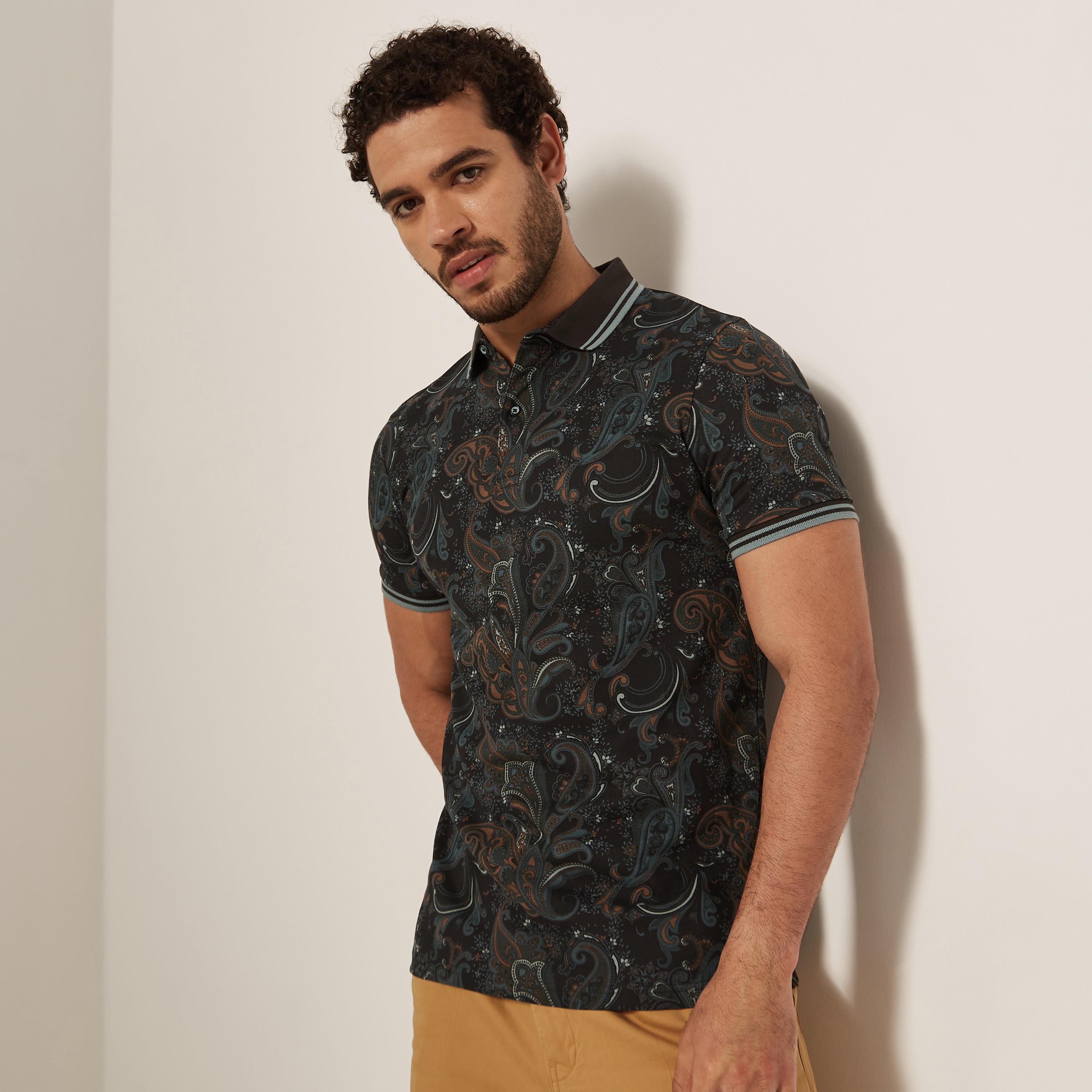 All-Over Print Polo T-shirt with Short Sleeves-men-clothing-tshirtsandpolos-polos-image-1