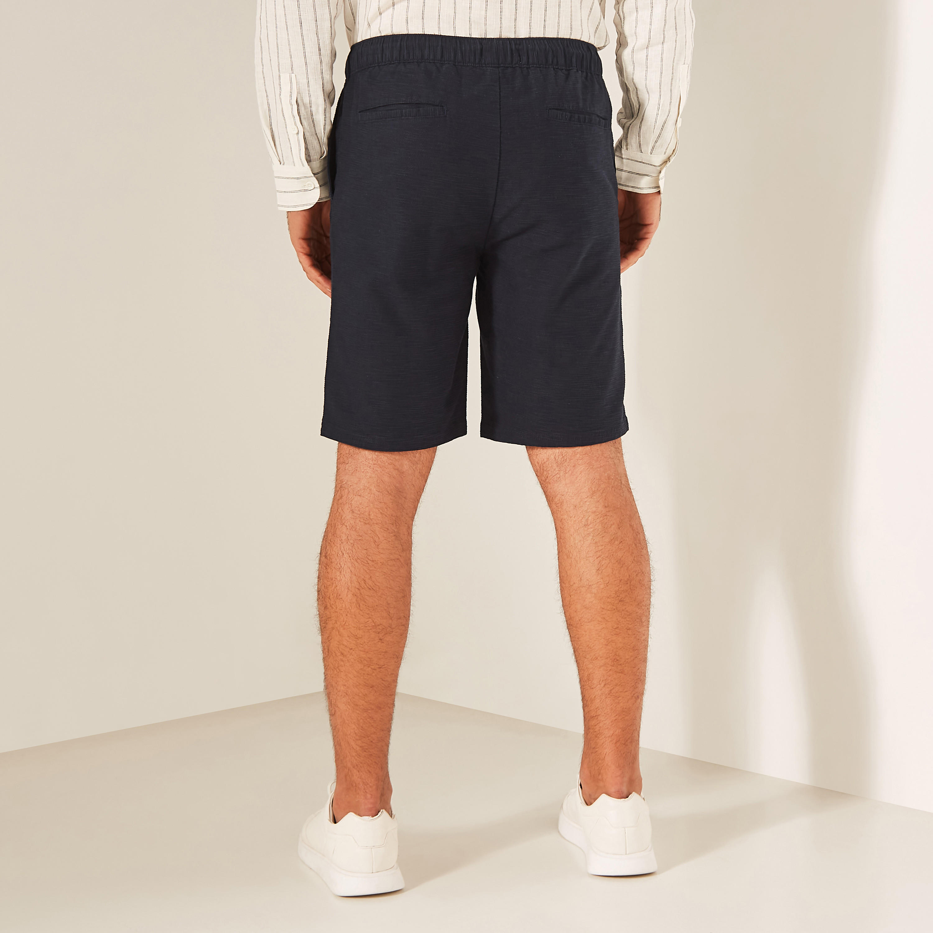 Solid Shorts with Drawstring Closure and Pockets-men-clothing-bottoms-shorts-image-3
