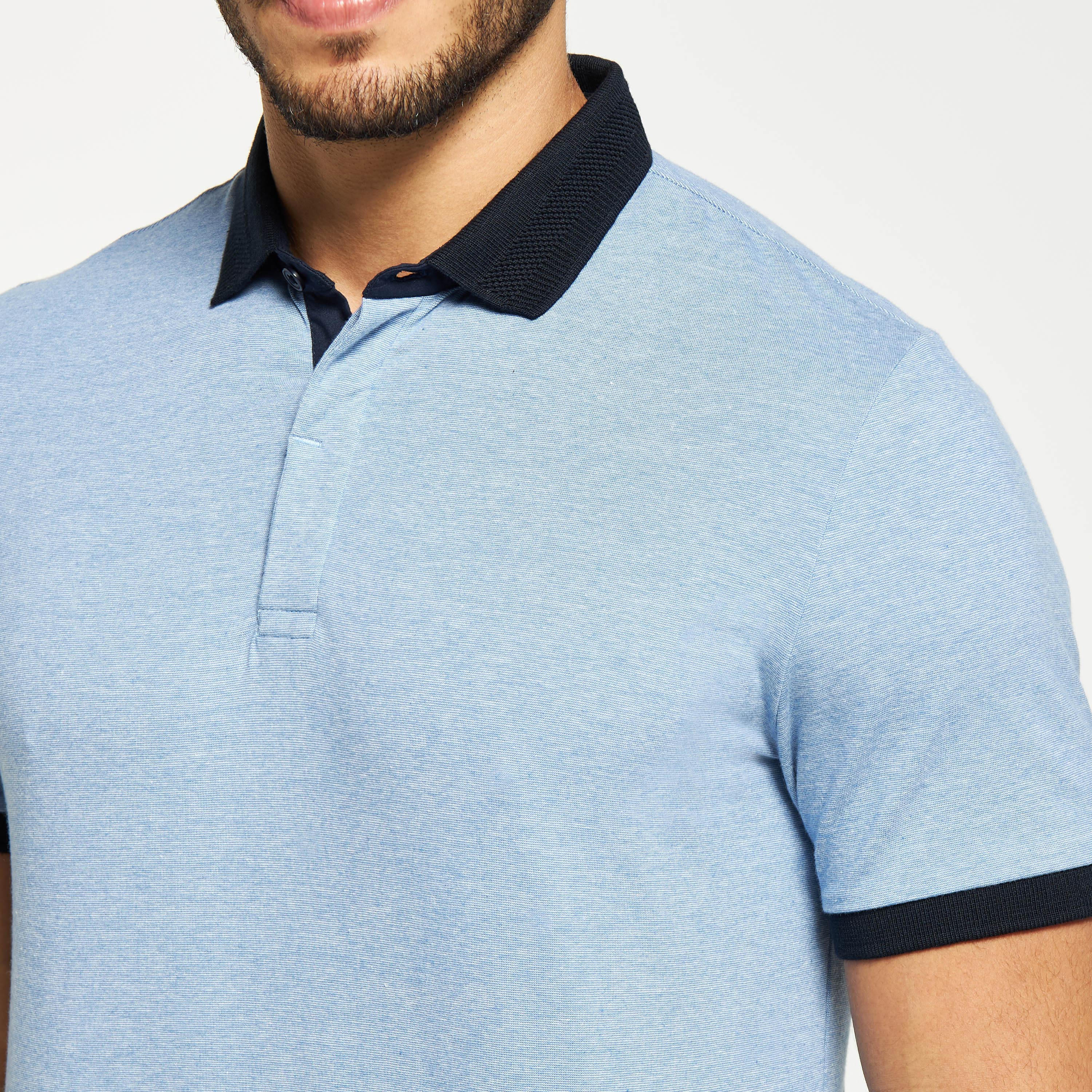Solid Polo T-shirt with Short Sleeves-men-clothing-tshirtsandpolos-polos-image-8