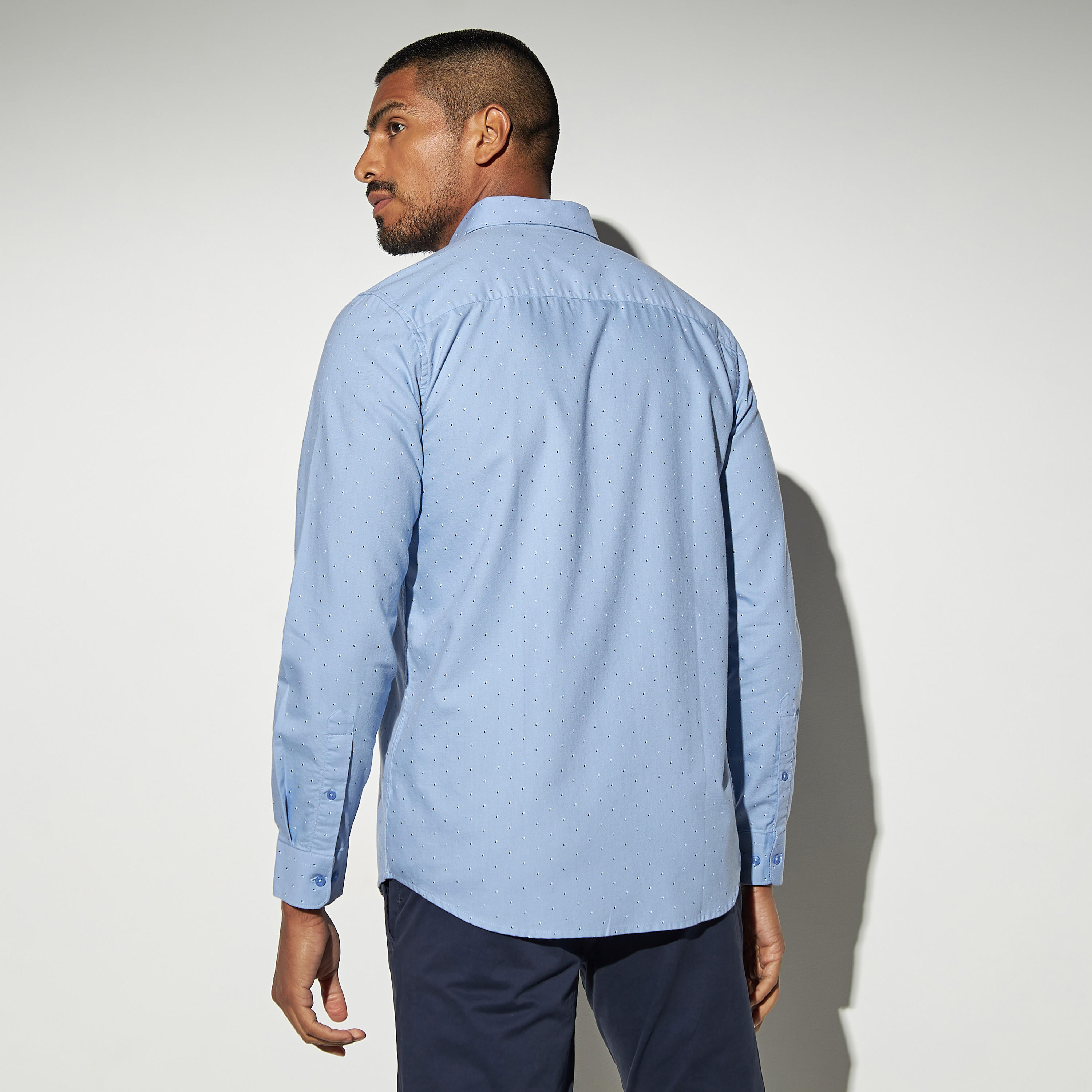 Printed Oxford Shirt with Long Sleeves-men-clothing-shirts-image-2