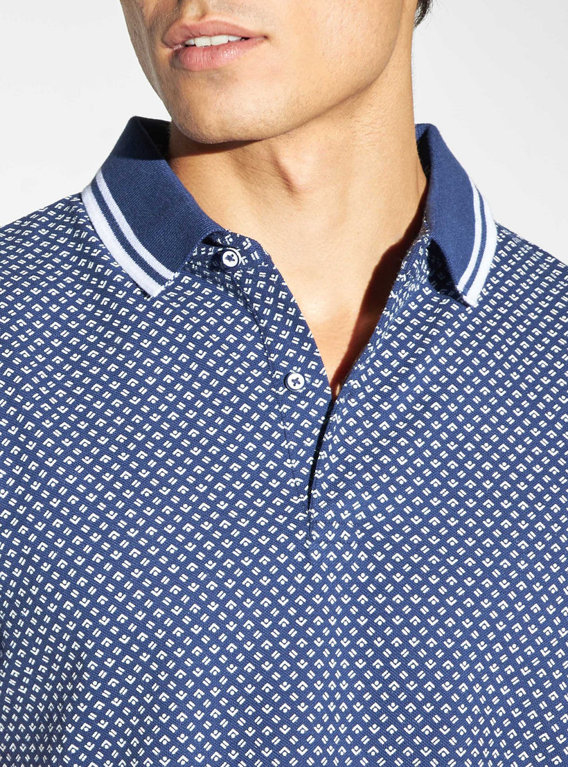 تيشيرت بولو بأكمام قصيرة وطبعات هندسية-men-clothing-tshirtsandpolos-polos-image-4