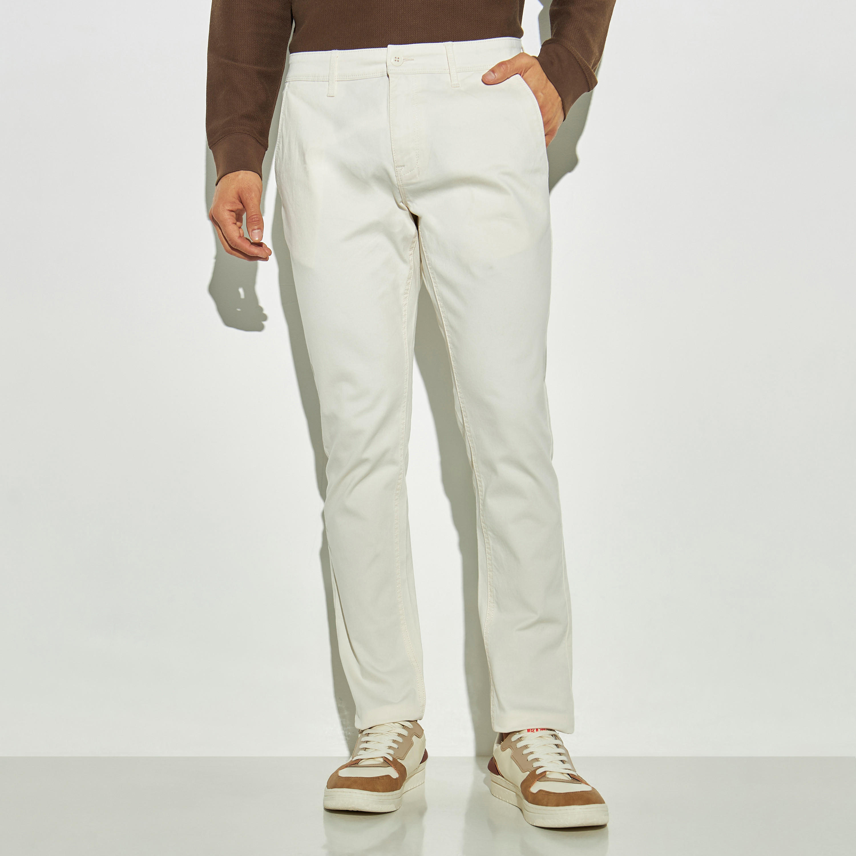 Regular Fit Solid Chinos with Pockets-men-clothing-bottoms-trousersandchinos-chinos-image-1